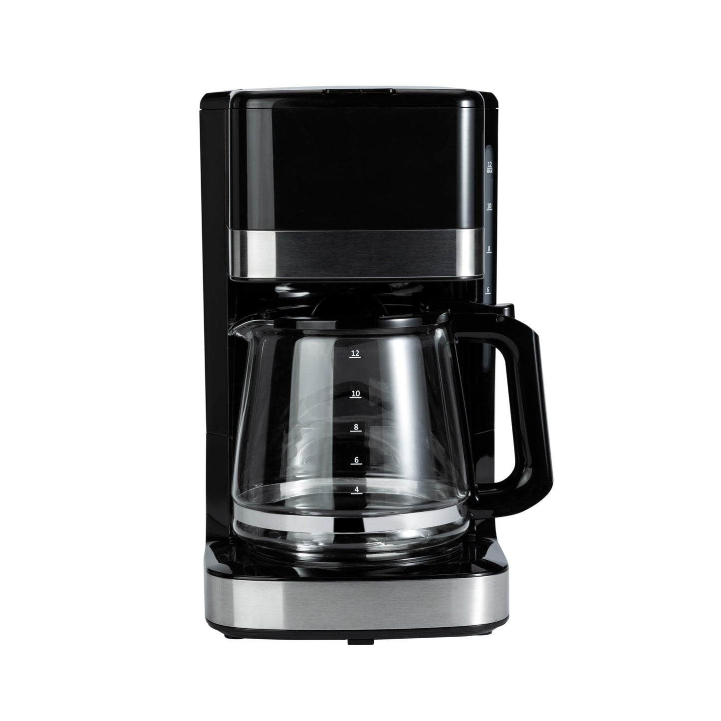 Amazon Basics Coffee Makers, 12-Cup Coffee Machines with Reusable Filter, Coffee Pots, Black & Stainless Steel