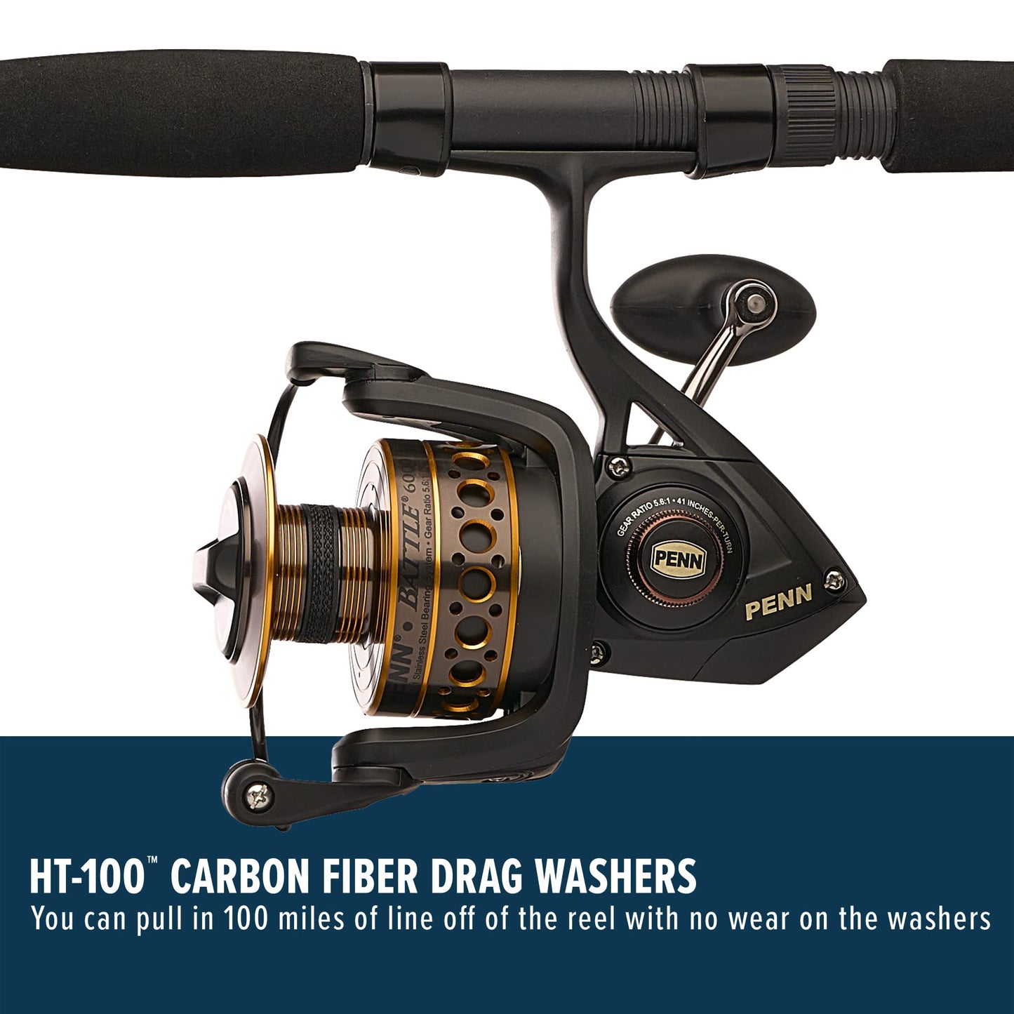 PENN Battle Spinning Reel and Fishing Rod Combo