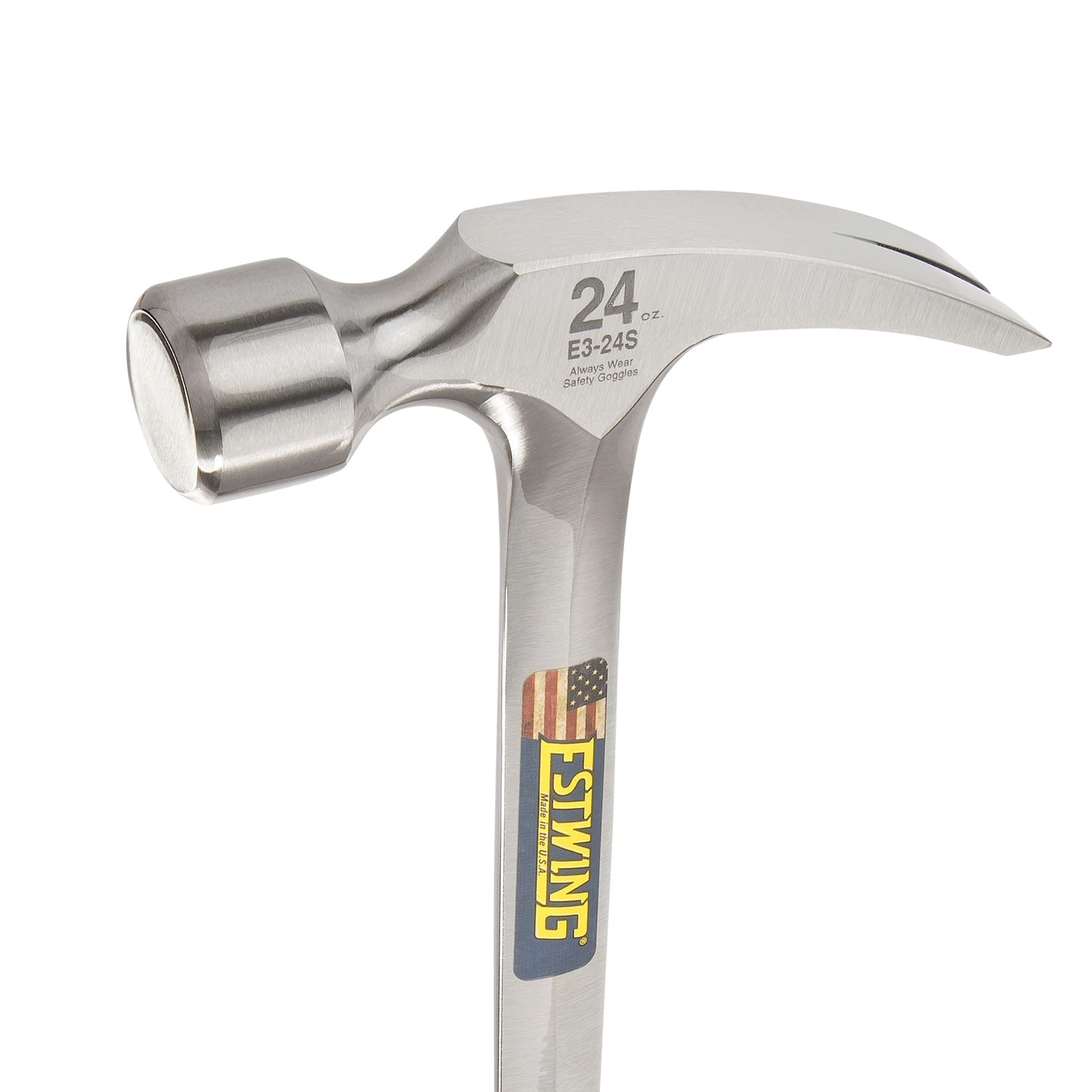 ESTWING Framing Hammer - 22 oz Long Handle Straight Rip Claw with Milled Face & Shock Reduction Grip - E3-22SM