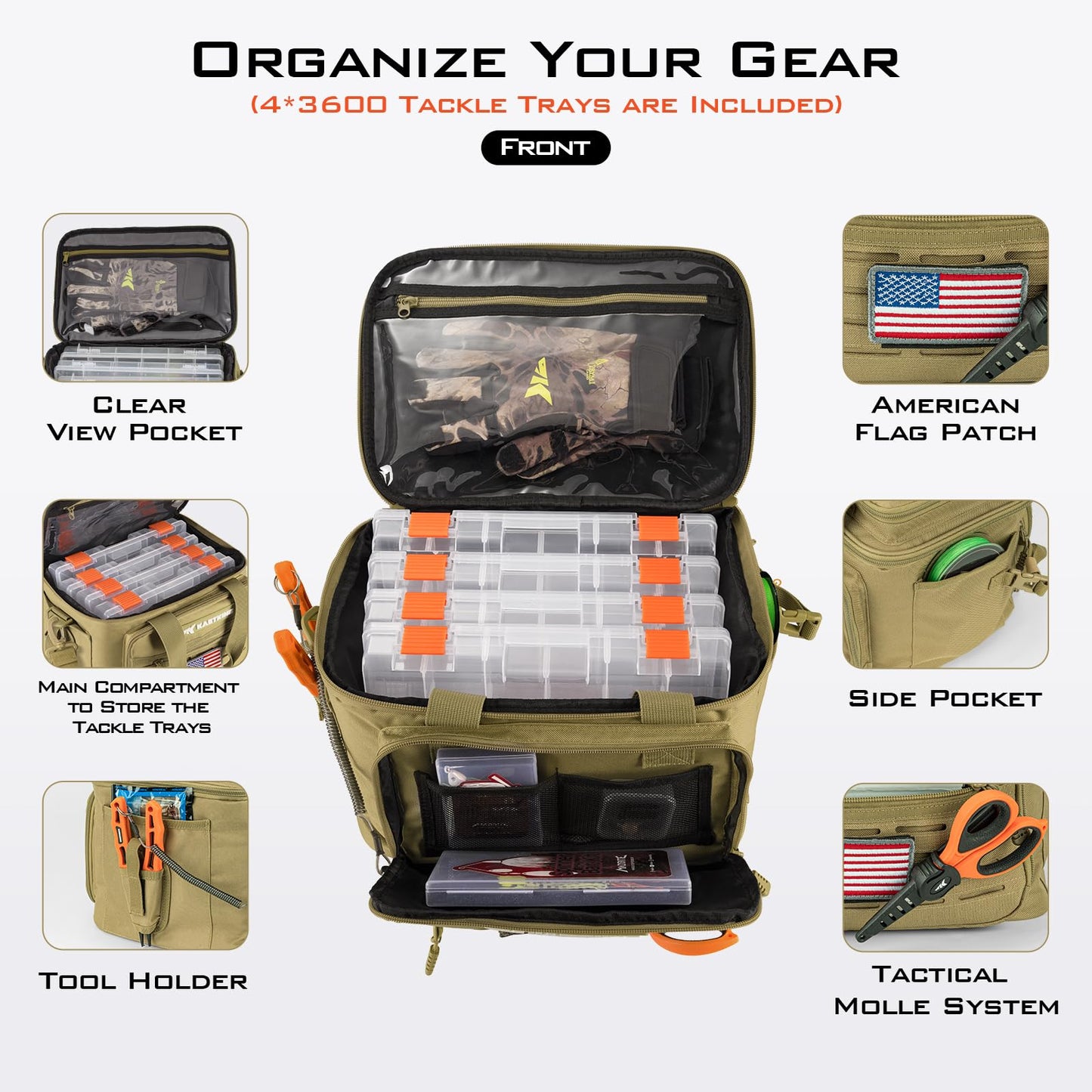 fesh water fishing tackle bag KastKing Karryall Fishing Tackle Bags with 4 * 3600 Tackle Trays