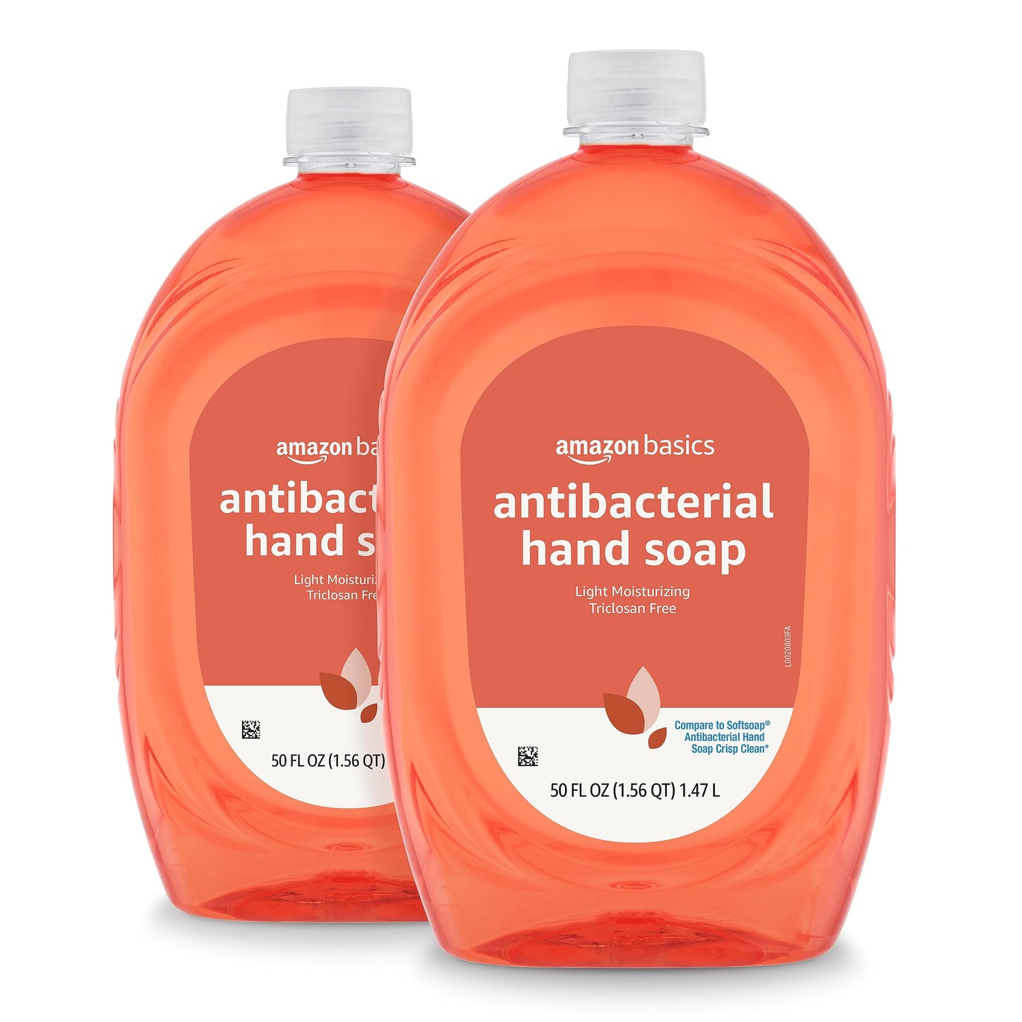 Amazon Basics Liquid Hand Soap Refill, Light Moisturizing, Triclosan-Free, Dermatologist-Tested, pH Balanced, Citrus, 50 Fl Oz (Pack of 2) (Previously Solimo)