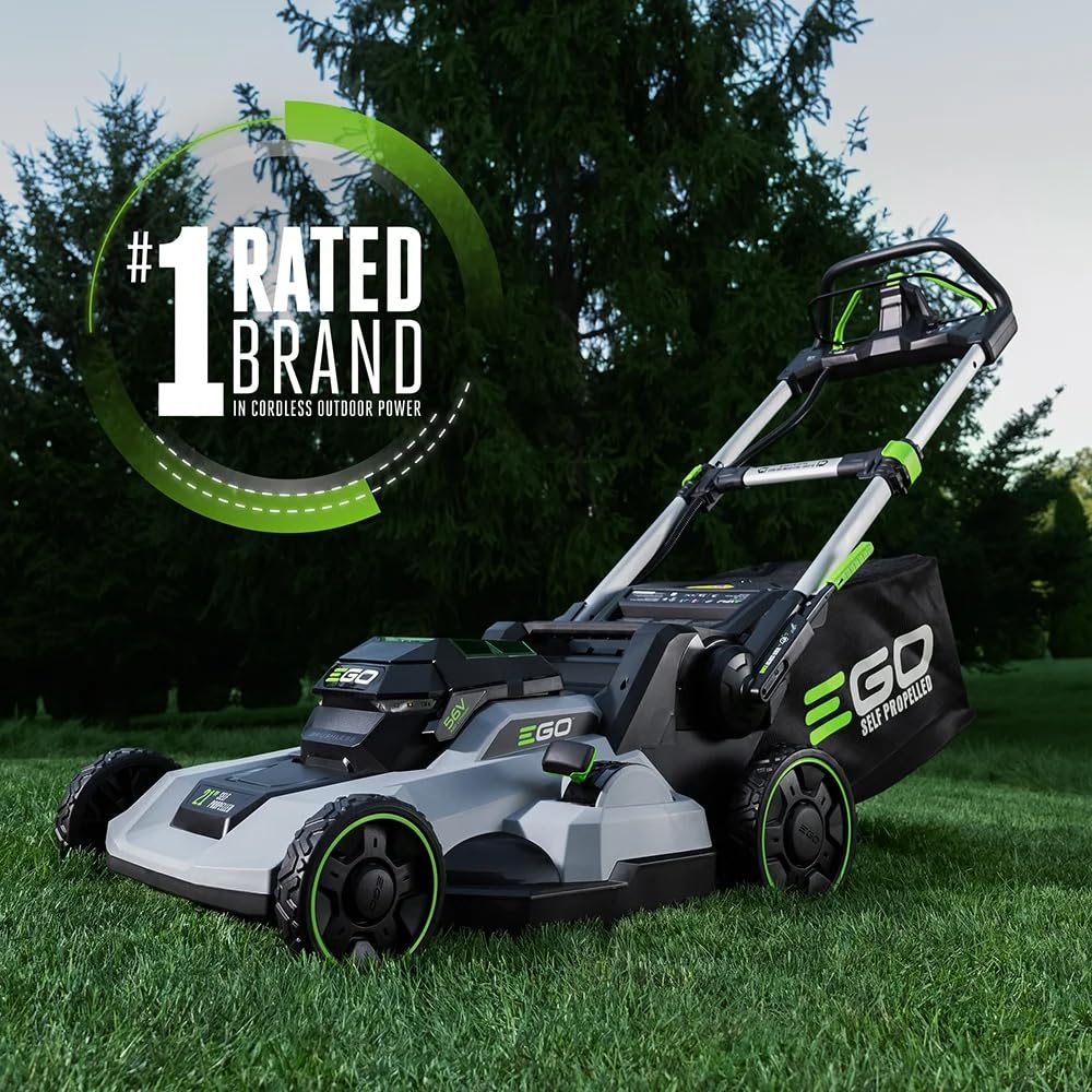 EGO POWER+ Electric Lawn Mower, Self-Propelled Cordless with Select Cut and Touch Drive, Includes 56V 7.5Ah Battery and Rapid Charger – LM2135SP