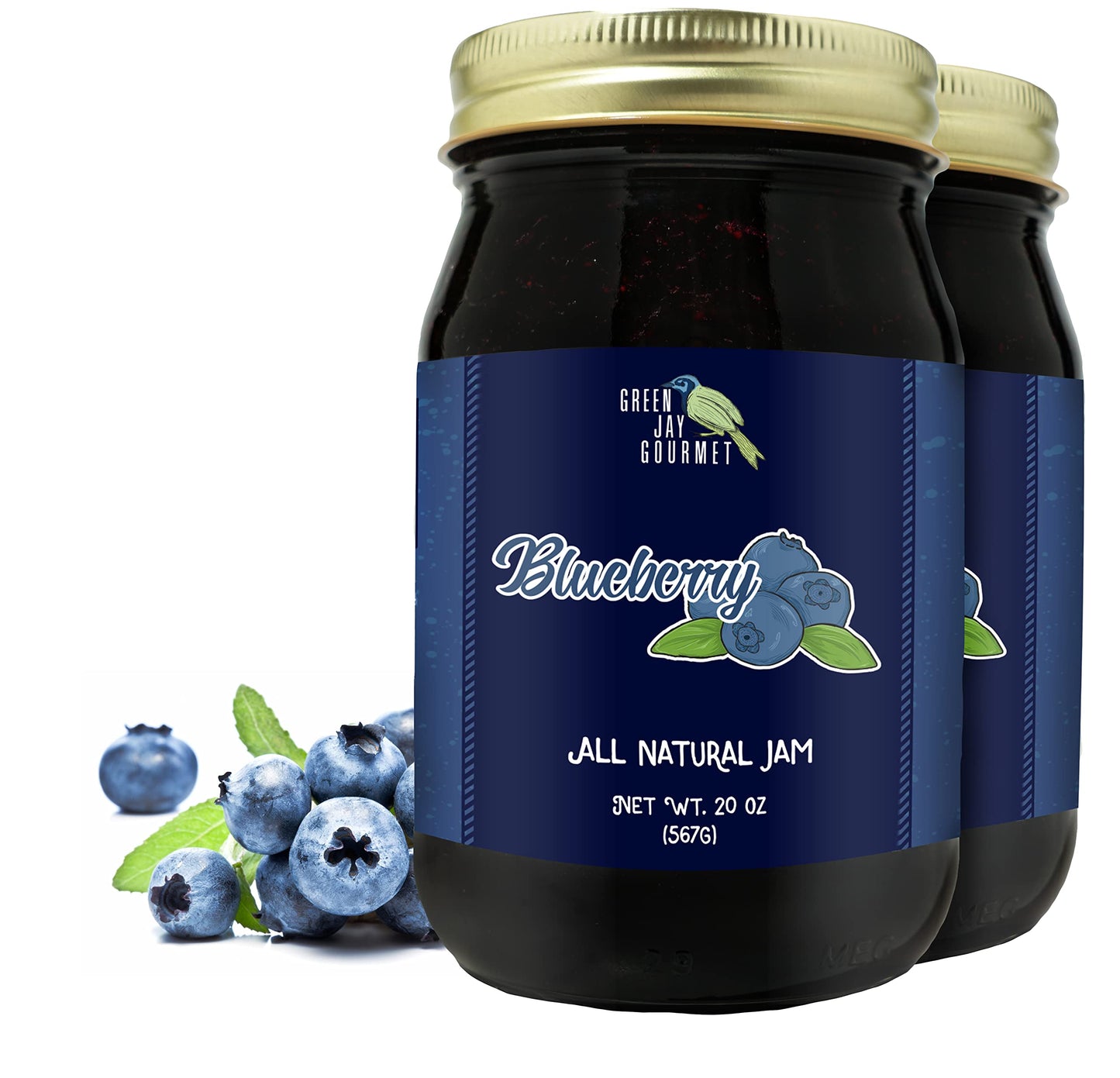Green Jay Gourmet Spicy Jam Variety Pack - All-Natural Raspberry Jalapeno Jam, Strawberry Jalapeno Jam, Blackberry Jalapeno Jam - Vegan, Gluten-free Jam - No Preservatives - USA Made - 3 x 20 Ounces