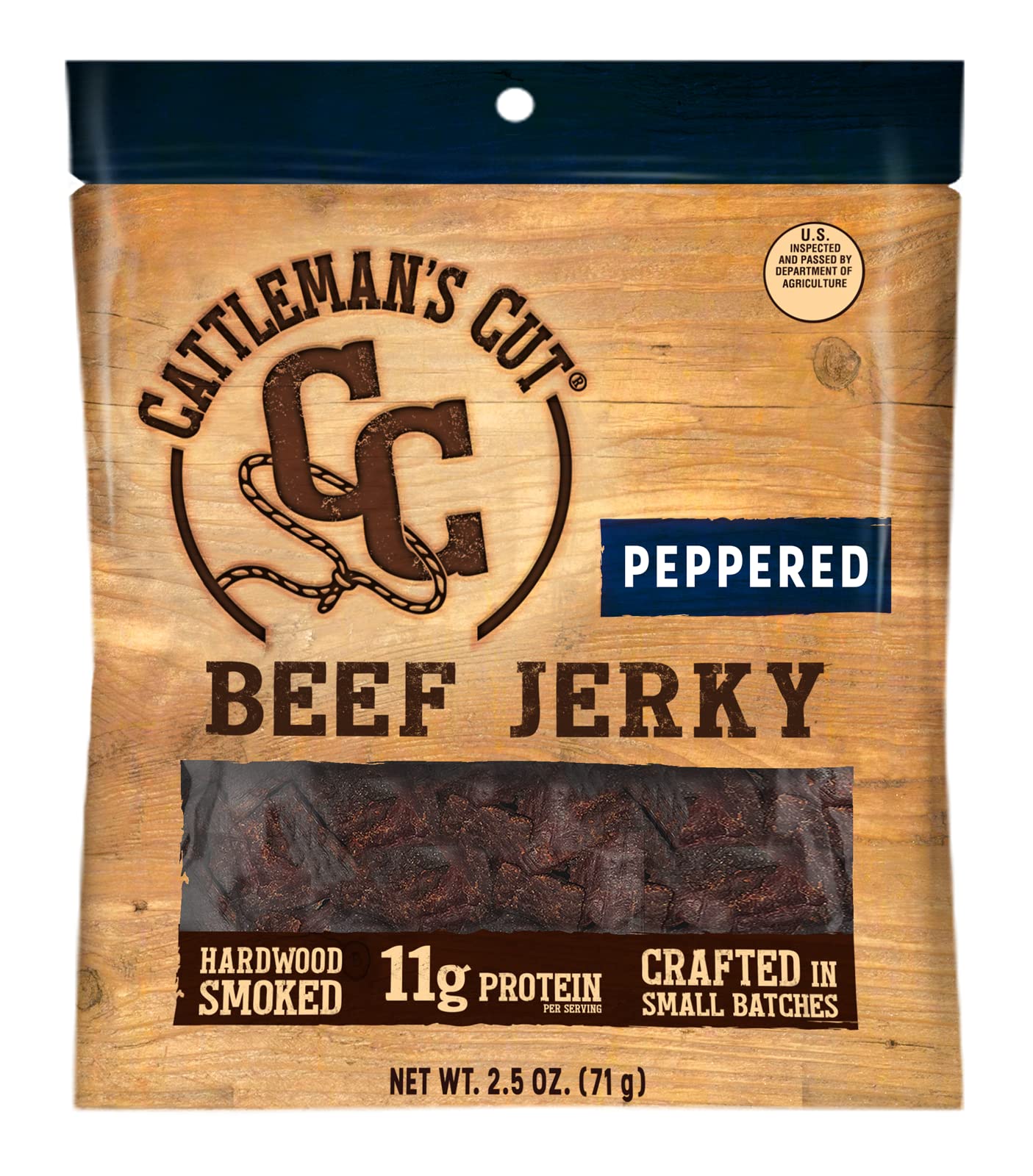 Cattleman's Cut Peppered Steakhouse Beef Jerky, 10 Ounce