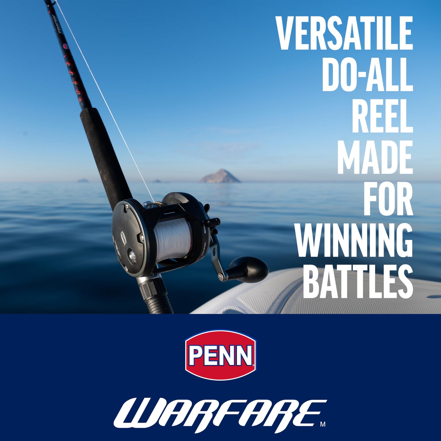 PENN Warfare Level Wind Conventional Nearshore/Lake Fishing Reel, HT-100 Star Drag, Max of 15lb | 6.8kg, Made with Corrosion-Resistant Graphite Frame