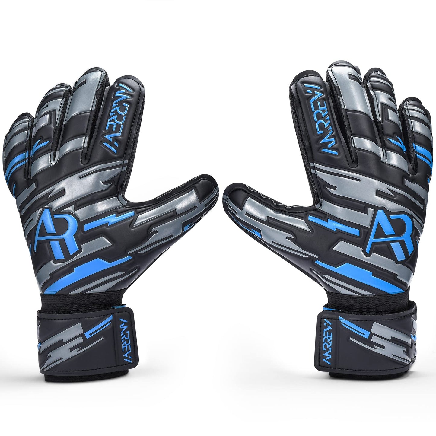 Anrrew Soccer Goalie Gloves with fingersave and Double Wrist Protection.Goalkeeper Gloves Provide Extreme Strong Control and Grip.Soccer Gloves for Youth,Kids,Adult