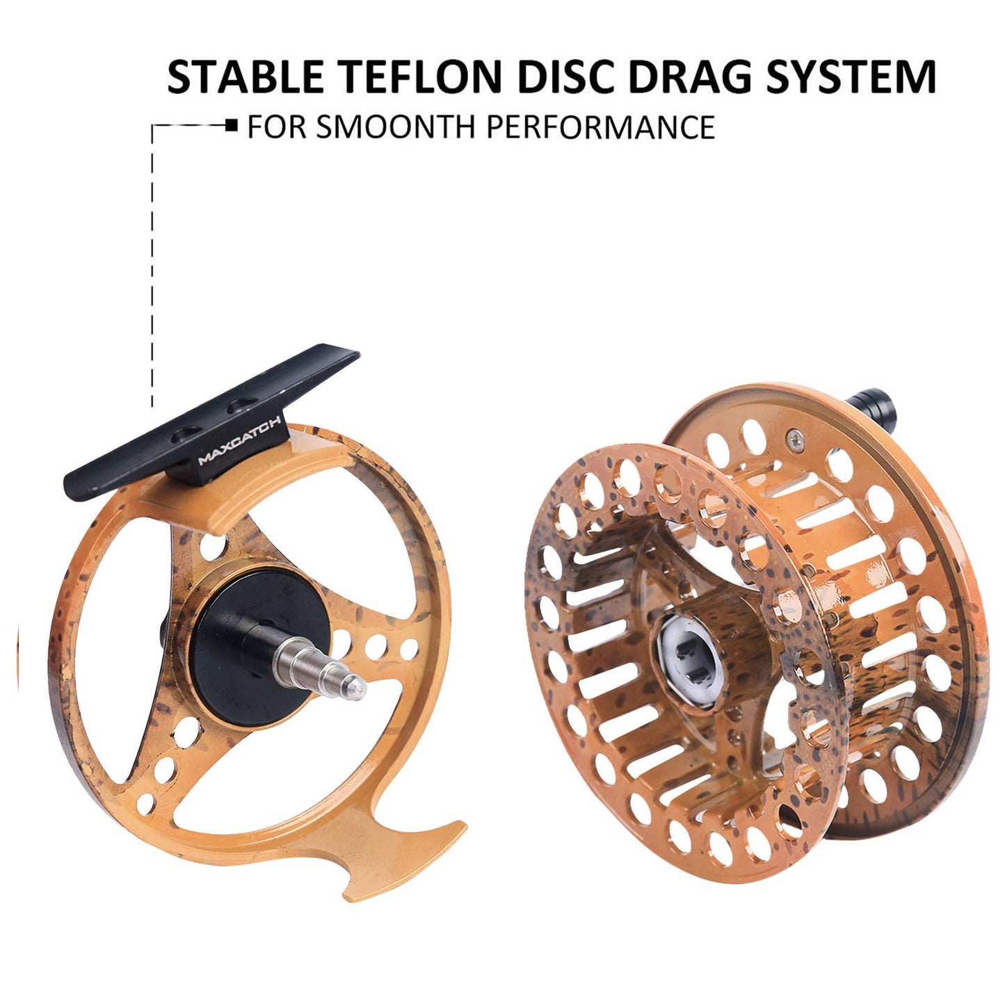 M MAXIMUMCATCH Maxcatch ECO Large Arbor Fly Fishing Reel (3/4wt 5/6wt 7/8wt) and Pre-Loaded Fly Reel with Line Combo