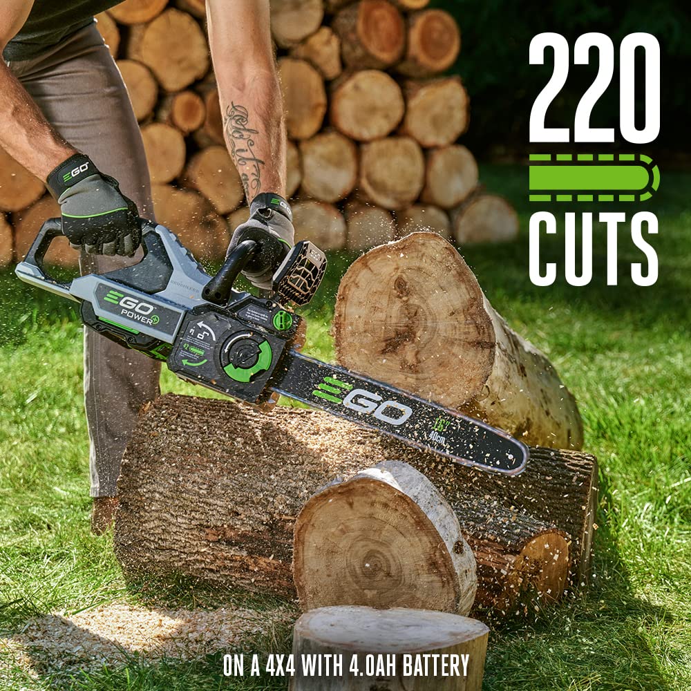 EGO POWER+ Chain Saw, 16” Battery Powered Chainsaw, Electric Cordless, Includes 56V 4.0Ah Battery and Charger – CS1613