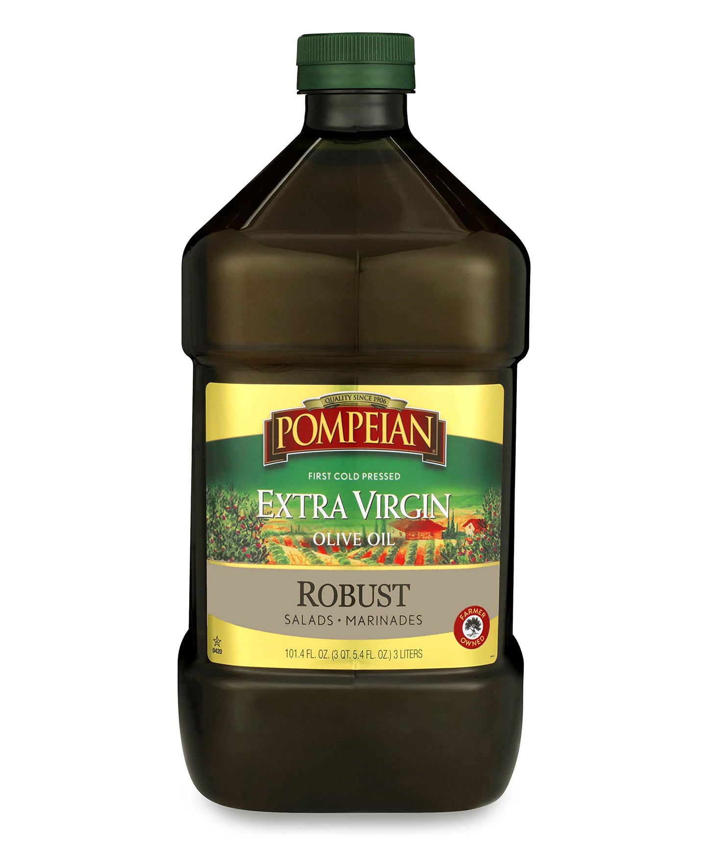 Pompeian Robust Extra Virgin Olive Oil, Contains Polyphenols, First Cold Pressed, 68 Fl Oz