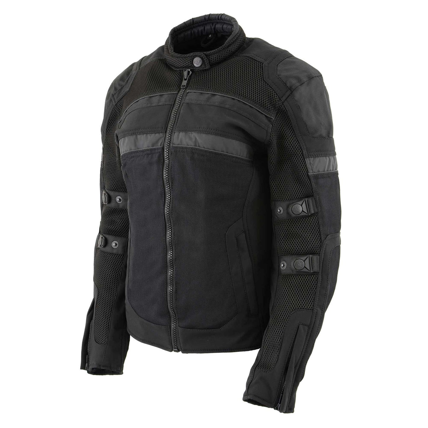 Milwaukee Leather MPL2775 Black Armored Textile Motorcycle Jacket for Women - All Season Jacket w/Removable Liner