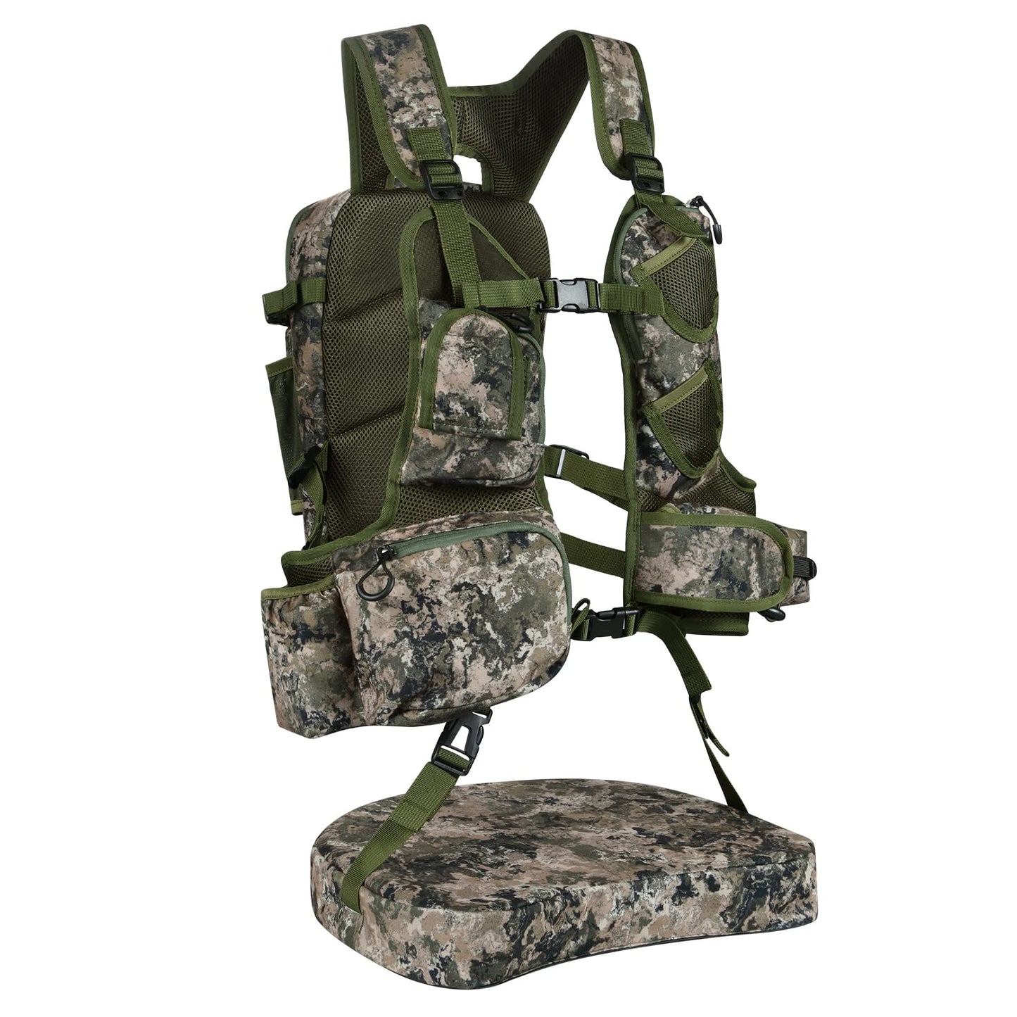 UIIHUNT Turkey Hunting Vest with Seat: Lightweight Turkey Vest with Game Pouch, Adjustable Turkey Gear, Turkey Hunting Accessories, Turkey Hunting Clothes for Men Women