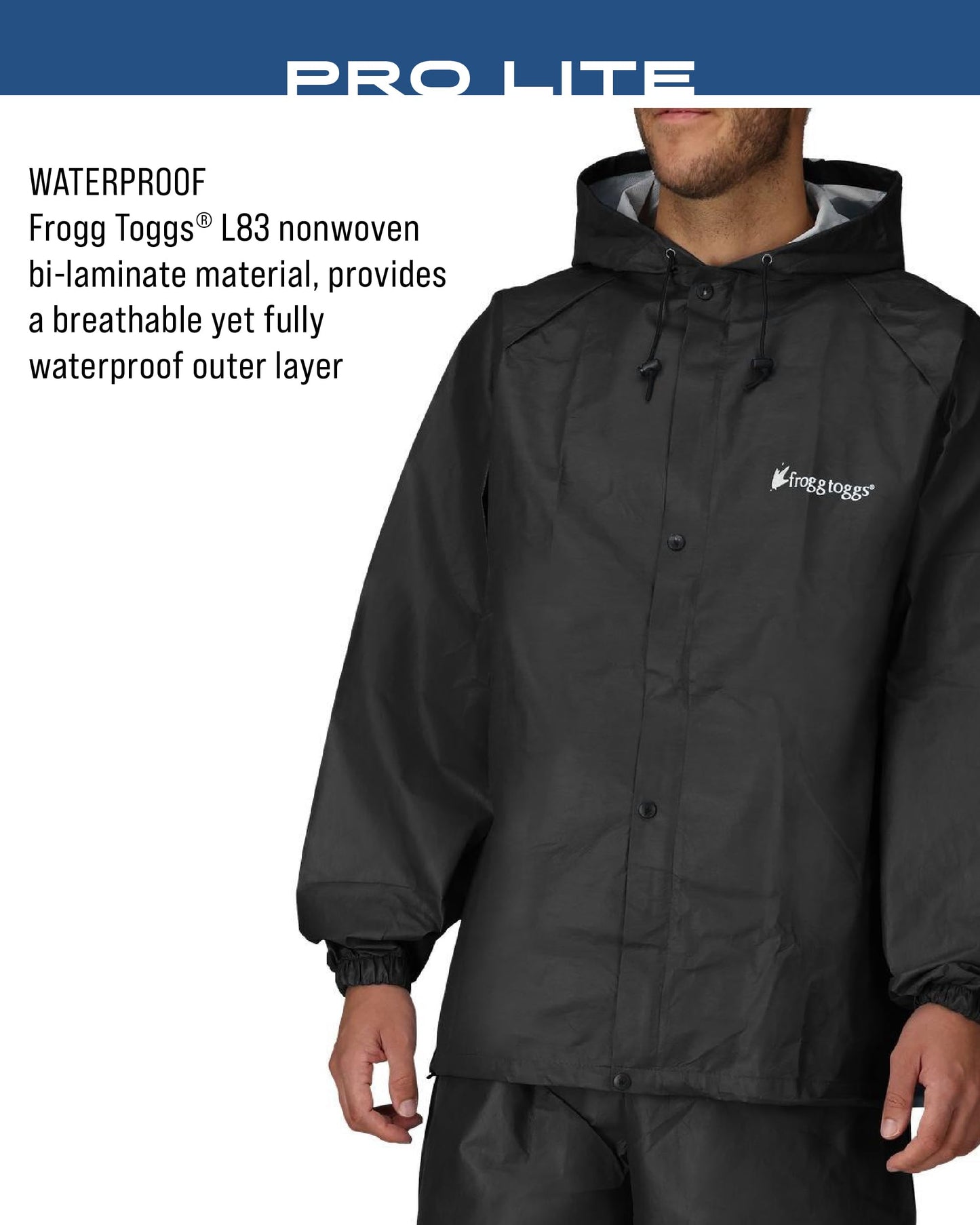FROGG TOGGS Men's Pro Lite Rain Suit, Waterproof, Breathable, Dependable Wet Weather Protection