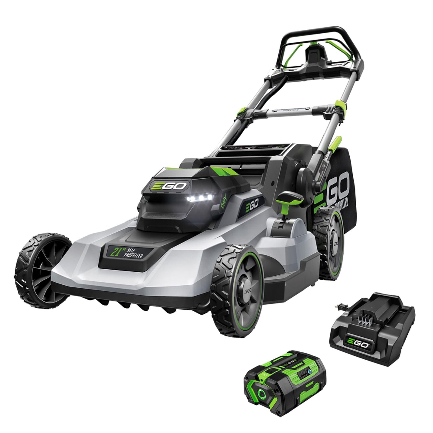 EGO POWER+ Electric Lawn Mower, Self-Propelled Cordless with Select Cut and Touch Drive, Includes 56V 7.5Ah Battery and Rapid Charger – LM2135SP