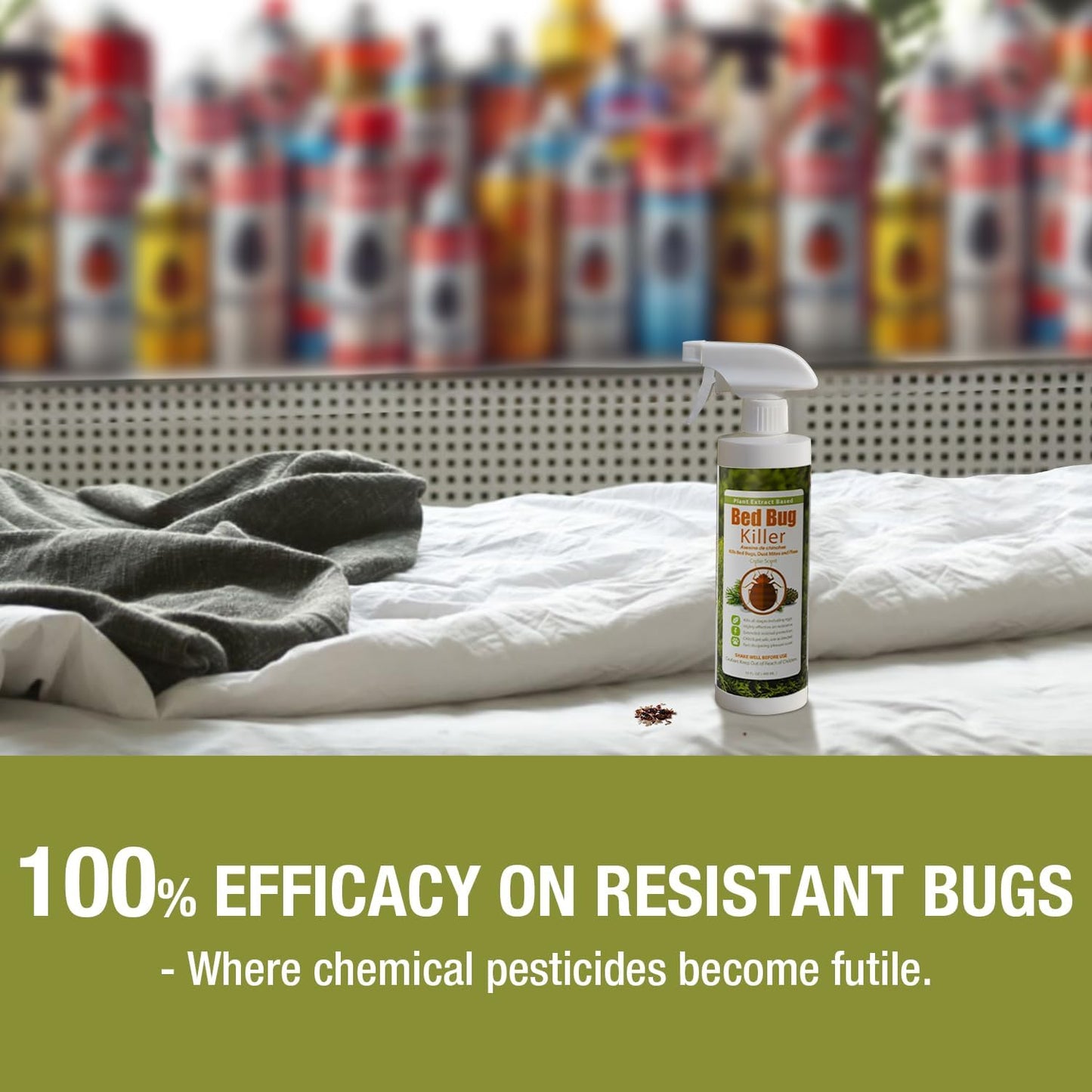 Bed Bug Killer 16 oz EcoVenger by EcoRaider, 100% Kill Efficacy, Bedbugs & Mites, Kills Eggs & The Resistant, Lasting Protection, USDA BIO-Certified, Plant Extract Based & Non-Toxic, Child & Pet Safe