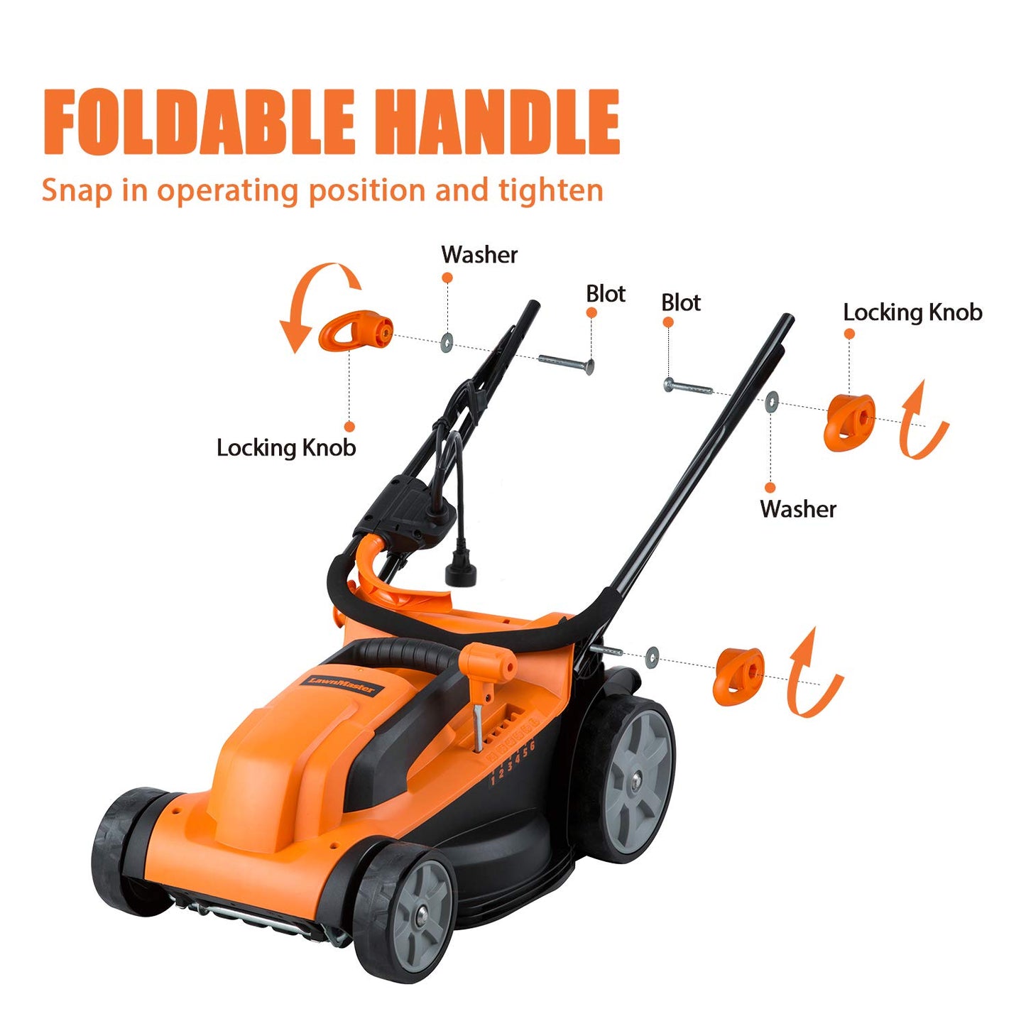 LawnMaster MEB1114K Electric Corded Lawn Mower 15-Inch 11AMP