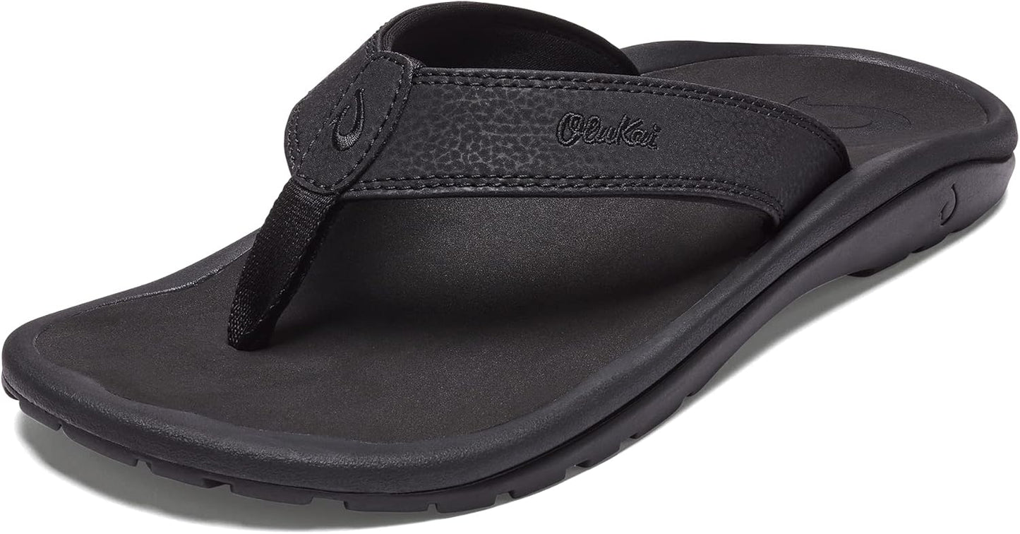 OLUKAI Ohana Men's Beach Sandals, Water Resistant Flip Flops, Arch Support & Comfort Fit, Lightweight & Durable, Enhanced Grip & Traction