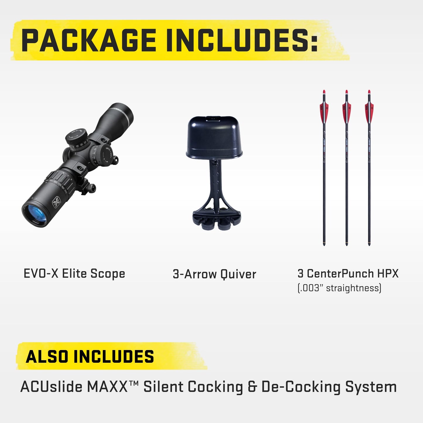 TenPoint TRX 515-515 FPS - Fastest, Most Accurate, Most Advanced Crossbow in The World - Includes ACUslide MAXX, EVO-X Elite Scope & Three CenterPunch HPX Carbon Arrows
