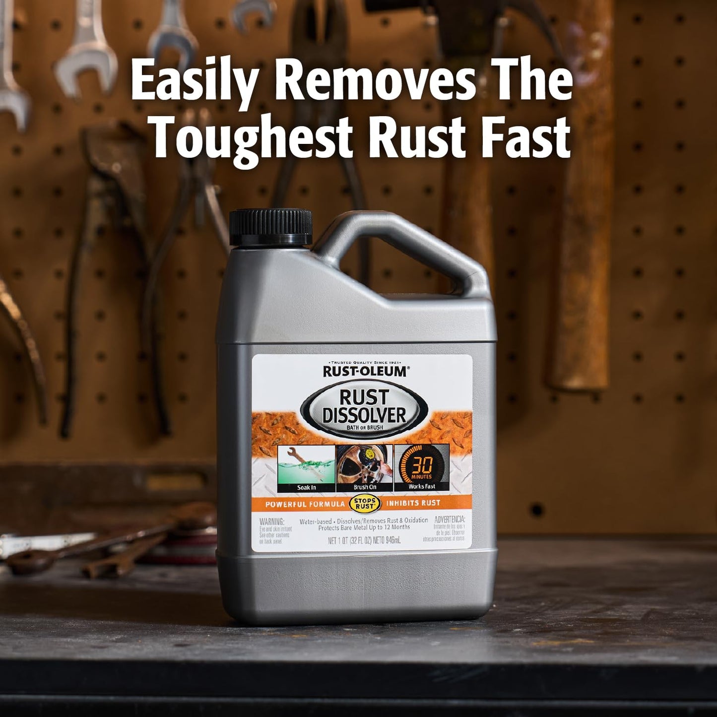 Rust-Oleum Rust Dissolver Trigger Spray Gel | Heavy-Duty Corrosion Remover for Metal Tools, Cars, Bikes, Grills, Bolts, Firearms & More | 32 oz