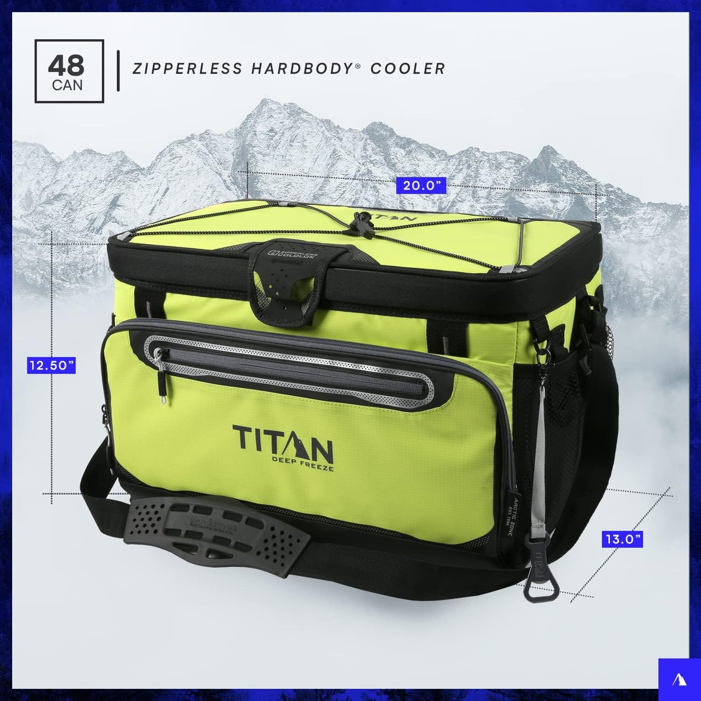 Titan Deep Freeze Cooler Zipperless Hardbody Cooler - Deep Freeze Insulation, HardBody Liner, and SmartShelf