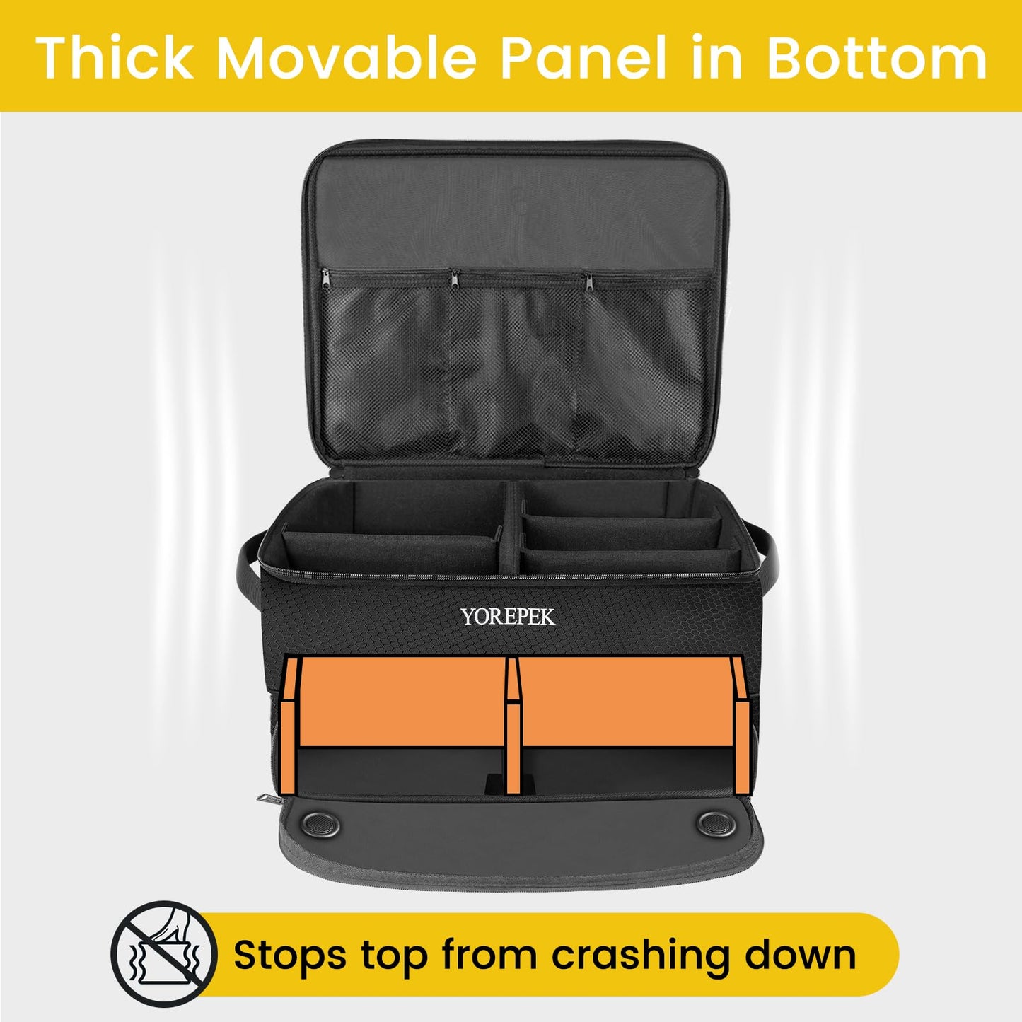 YOREPEK 2 Layer Golf Trunk Organizer, Golf Gifts for Men with Separate Ventilated Compartment for 2 Pair Shoes, Waterproof Car Trunk Locker for Balls, Tees, Clothes, Gloves, Accessories, Golfer gifts