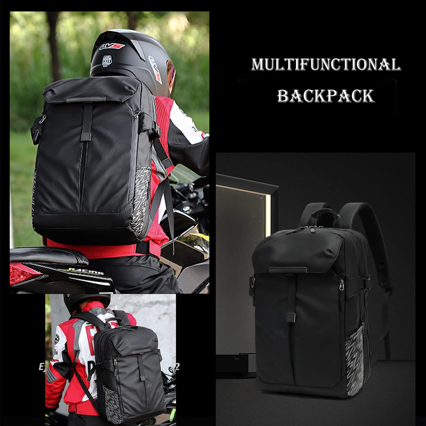 Powersports Saddle Bags - Waterproof Motorcycle Luggage, Helmet & Pillion Seat Side Bags