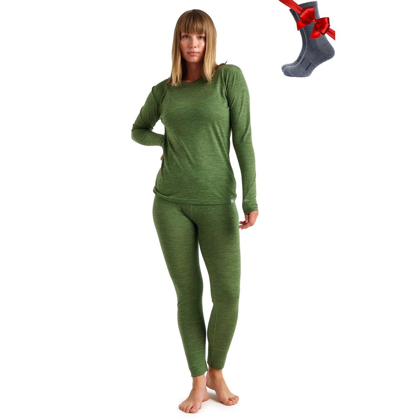 Merino.tech Merino Wool Base Layer Women Set - Heavyweight, Lite, Midweight Merino Thermal Underwear For Women Top, Bottom