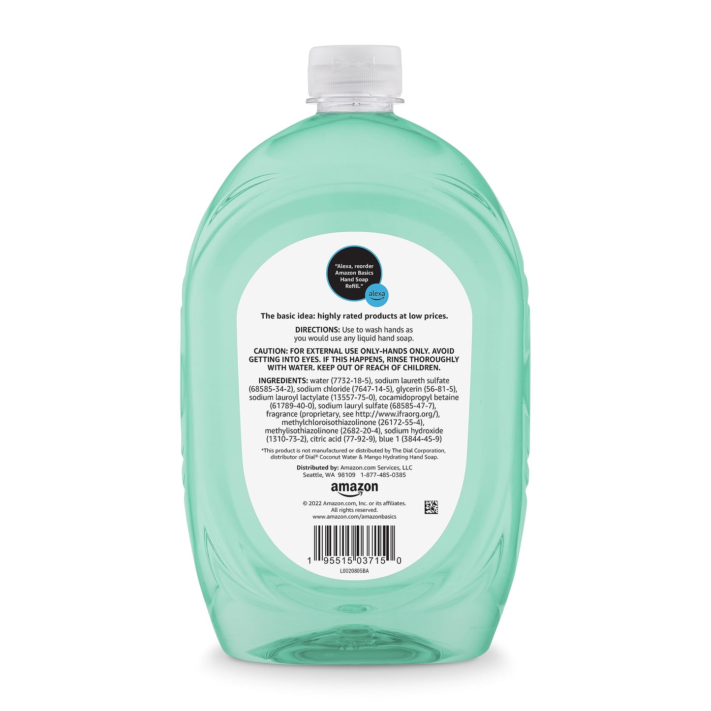 Amazon Basics Liquid Hand Soap Refill, Mango and Coconut Water Scent, Triclosan-Free, Dermatologist Tested, pH Balanced, Paraben-Free, 50 Fl Oz (Pack of 1) (Previously Solimo)