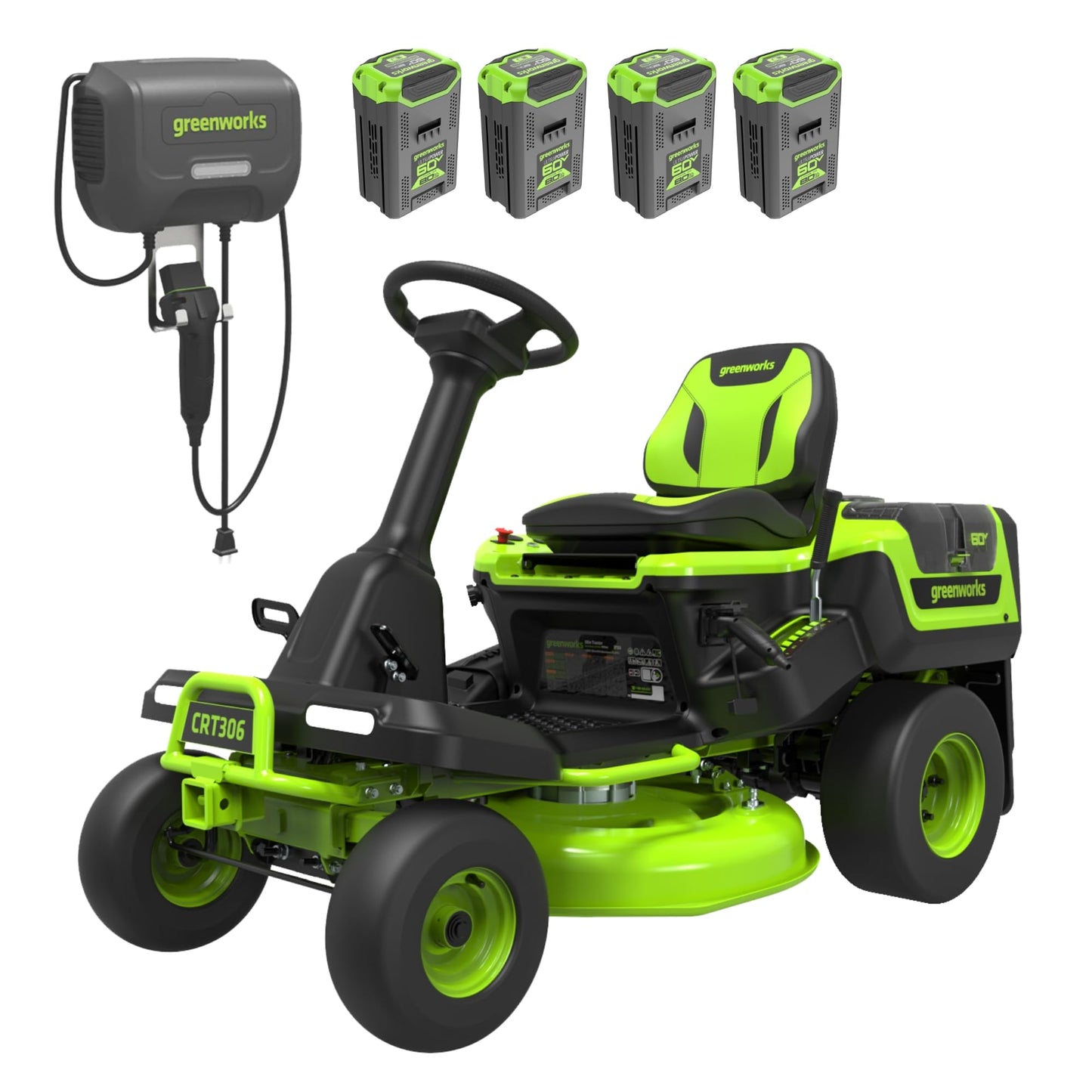 Greenworks 60V 21” Cordless (Push) Lawn Mower (LED Lights + Aluminum Handles), 5.0Ah Battery and Rapid Charger