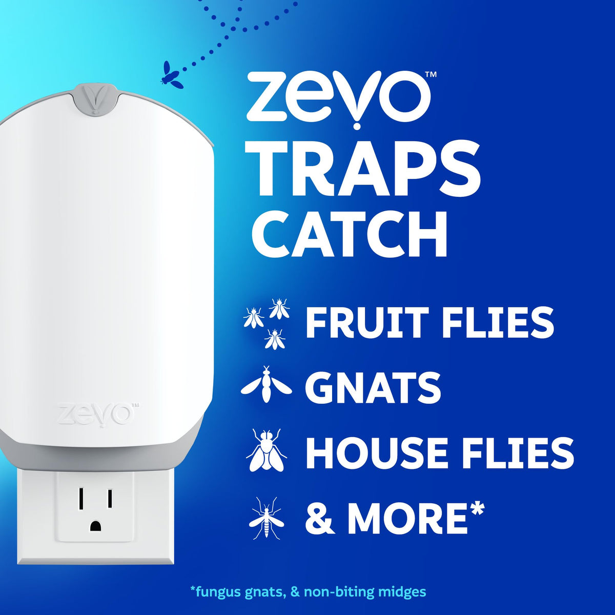 Zevo Indoor Flying Insect Trap Starter Kit For Fruit Flies, Gnats, And Zevo Indoor Flying Insect Trap Starter Kit For Fruit Flies, Gnats, And