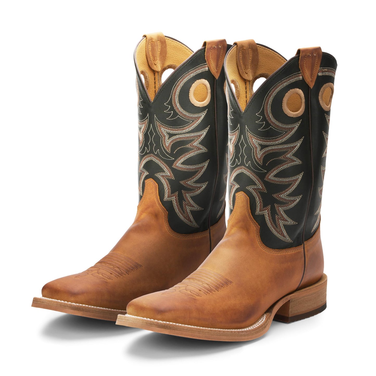Justin Caddo 11" Western Boots for Men - Durable Premium Full-Grain Leather Square Toe Cowboy Boots Built with Full Double-Stitch Welt Construction