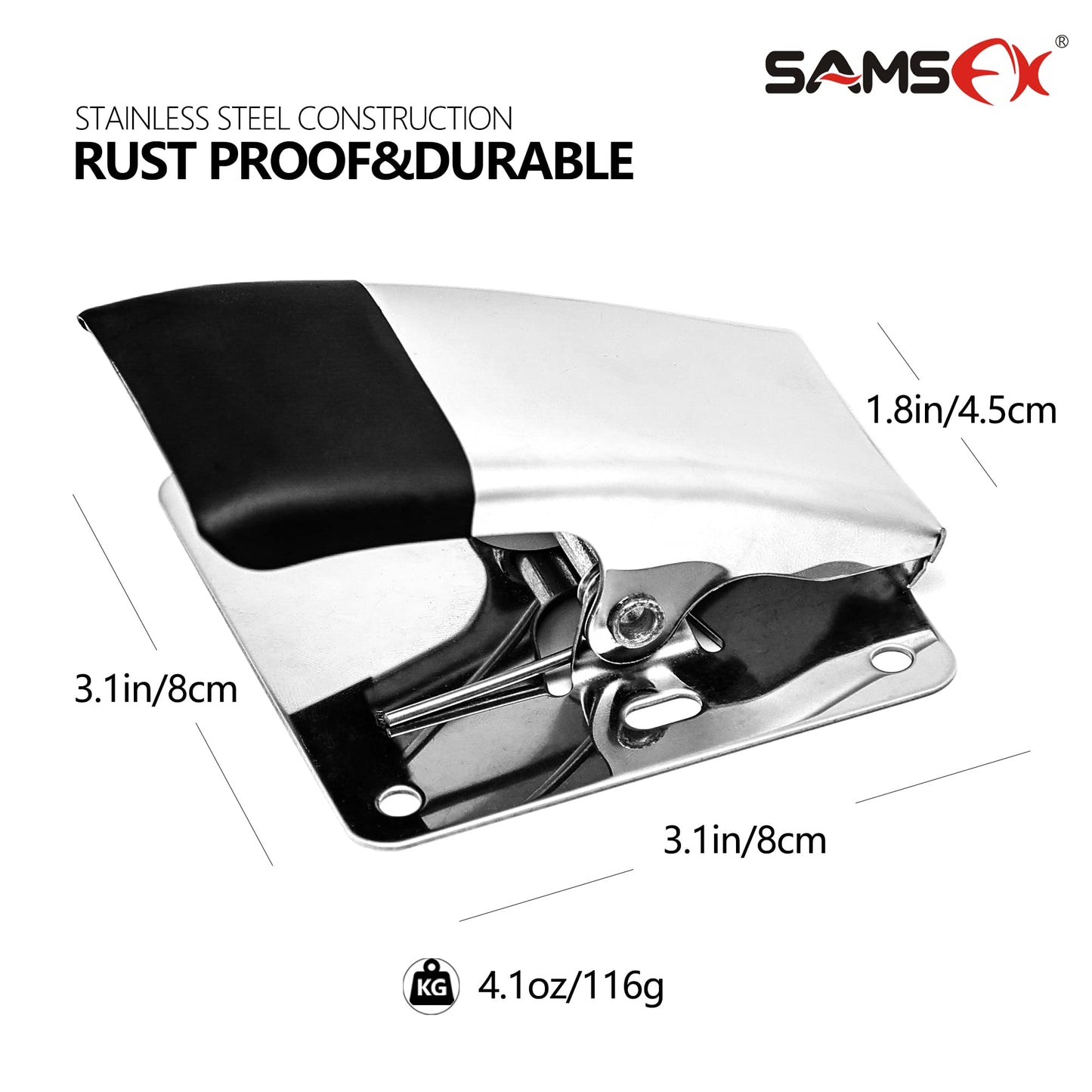 SAMSFX Fish Cleaning Board Tools Fillet Clamp w/Screws Deep-Jaw Fish Tail Clip Board for Scaling Table Bait (Fish Clamps with Black Grip)