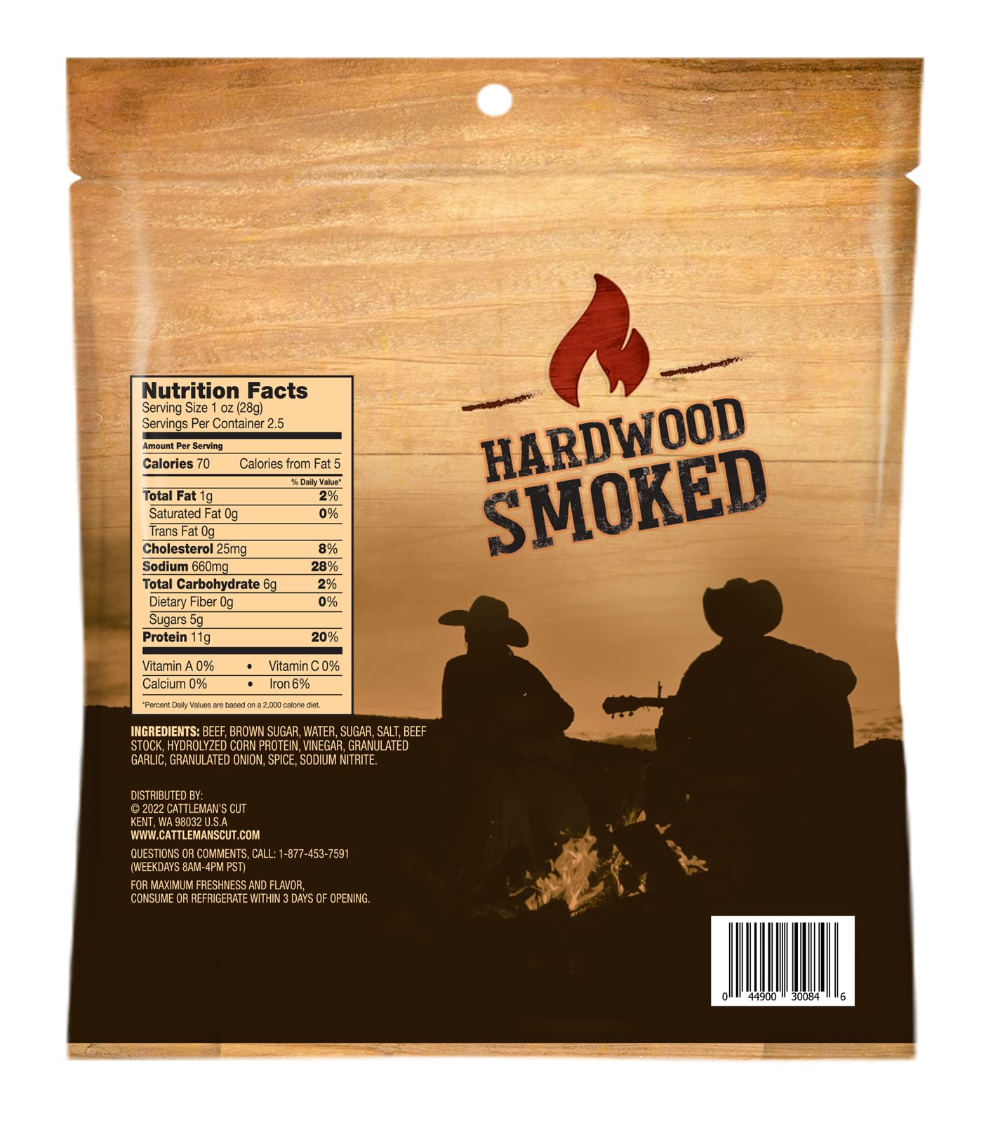 Cattleman's Cut Peppered Steakhouse Beef Jerky, 10 Ounce