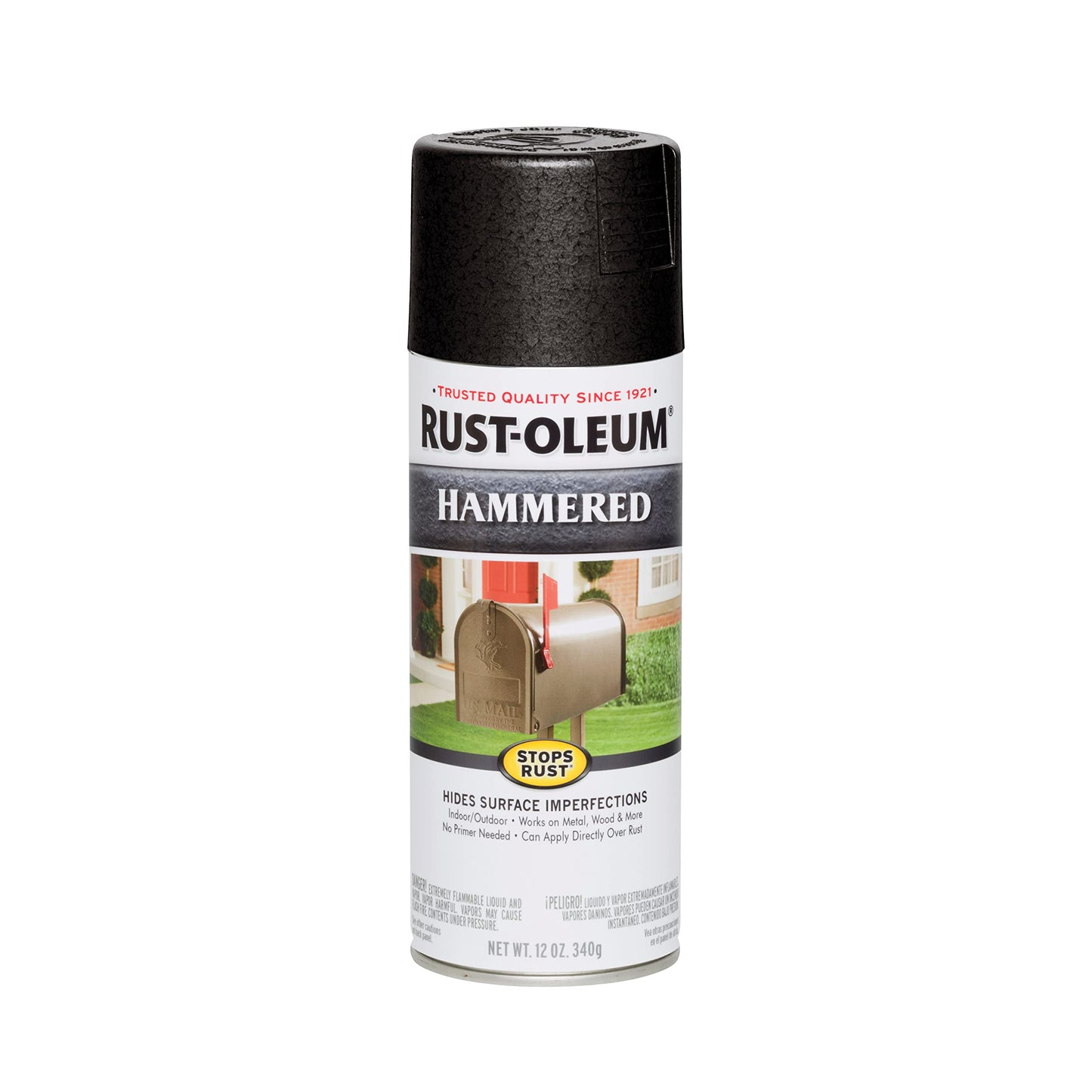 Rust-Oleum 7214830-6PK Stops Rust Hammered Spray Paint, 12 oz, Gray, 6 Pack