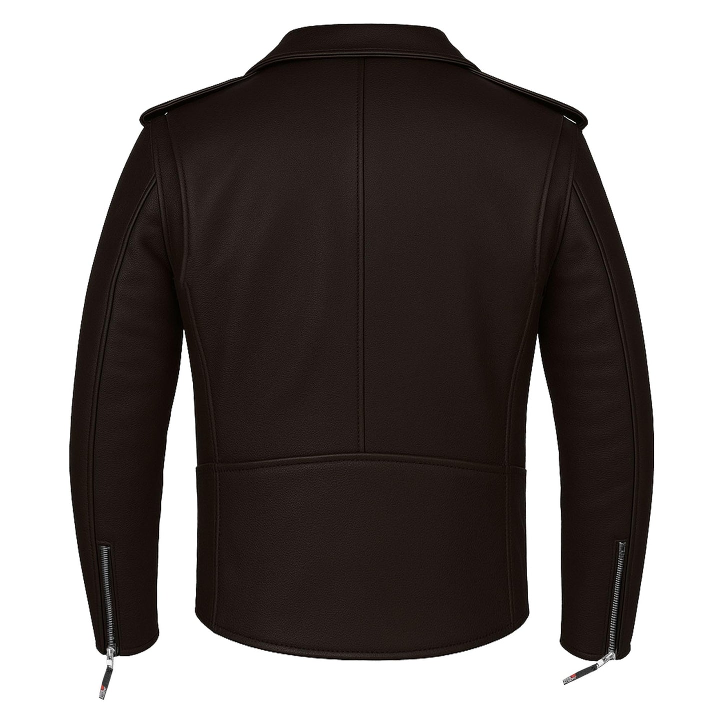 ICONIC Motorcycle Jacket for Men, Premium Buffalo Leather, Insulated Liner, Classic Side Laces, Cruiser Biker Black L