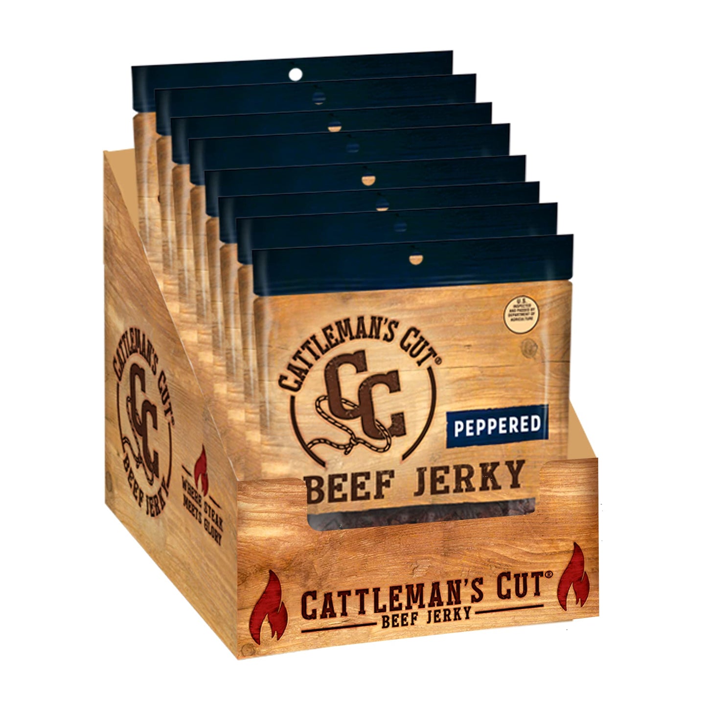 Cattleman's Cut Peppered Steakhouse Beef Jerky, 10 Ounce