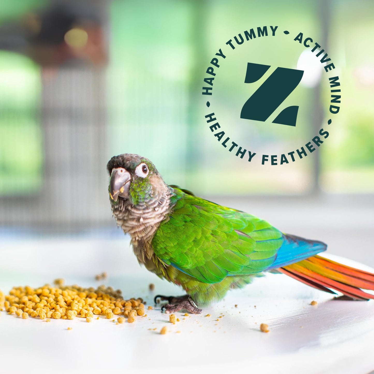 ZuPreem Smart Selects Bird Food, Daily Nutrition for Parrots, Conures, Caiques, African Greys, Eclectus, Small Cockatoos, Bird Feed Pellets & Seed Blend, Parrot Food, (Medium/Large, 4 lb bag)