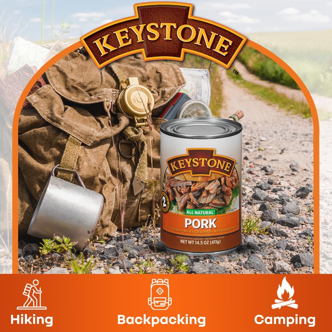 Keystone Meats All Natural Canned Turkey 14.5 Ounce Long Term Shelf Life Emergency Survival Food Canned Meat | Fully Cooked Ready to Eat | All White Meat No Carbs Gluten Free Family Pack of 6