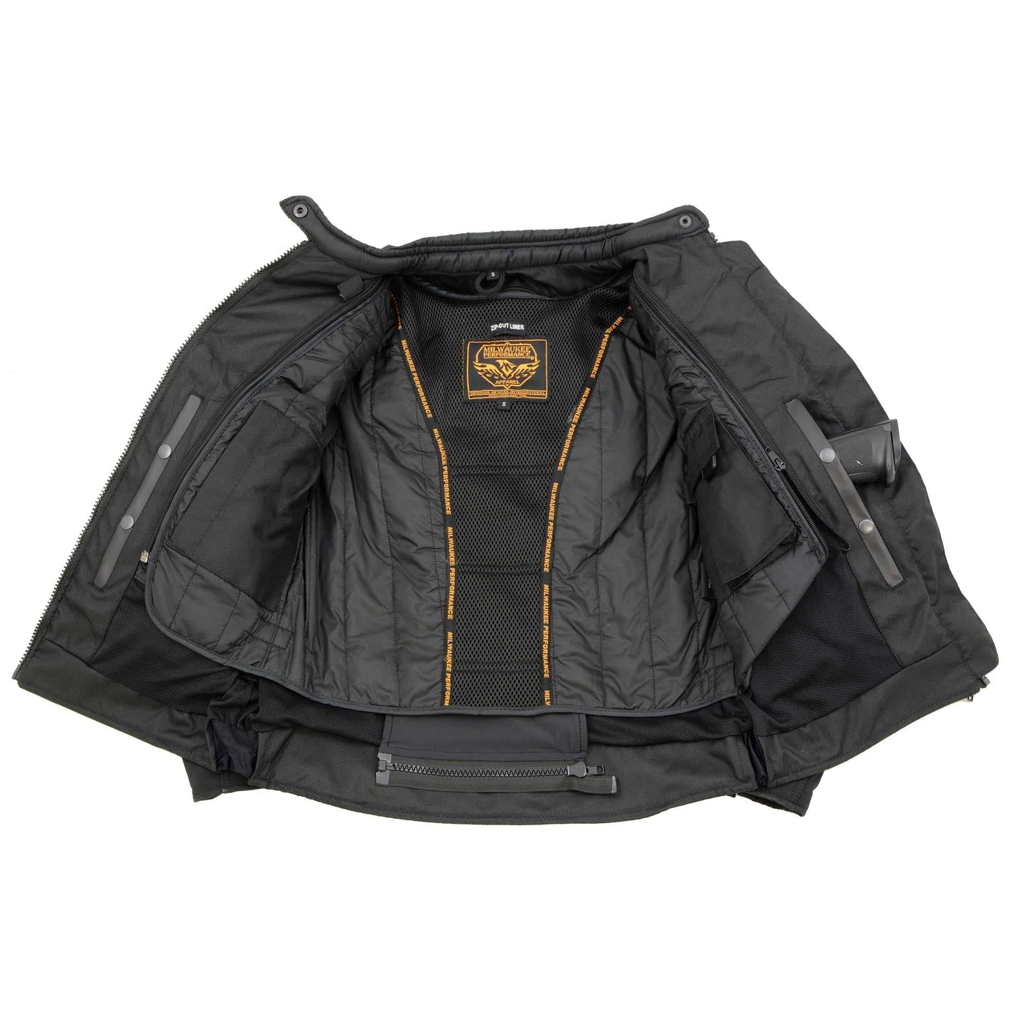 Milwaukee Leather MPL2775 Black Armored Textile Motorcycle Jacket for Women - All Season Jacket w/Removable Liner