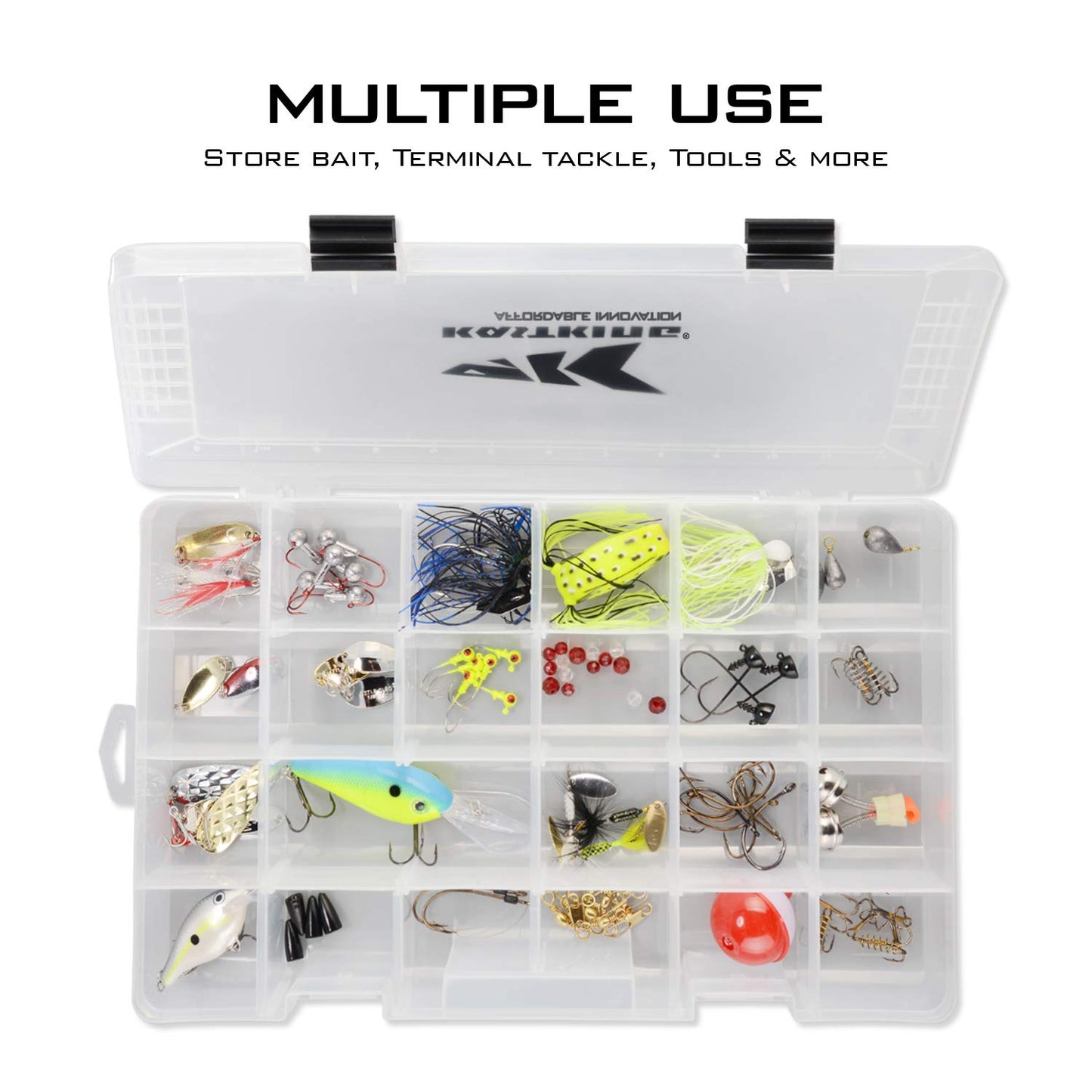 KastKing Tackle Boxes, Plastic Box, Plastic Storage Organizer Box with Removable Dividers - Fishing Tackle Storage - Box Organizer - 2 Packs /4 Packs Tackle Trays - Parts Box