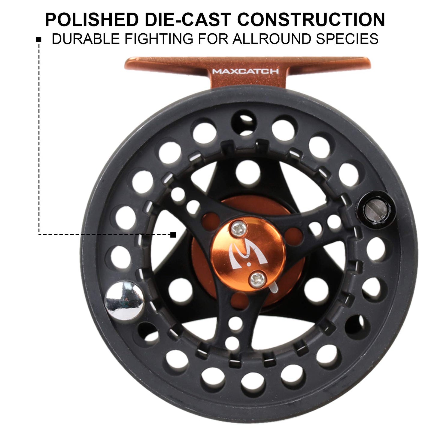 M MAXIMUMCATCH Maxcatch ECO Large Arbor Fly Fishing Reel (3/4wt 5/6wt 7/8wt) and Pre-Loaded Fly Reel with Line Combo