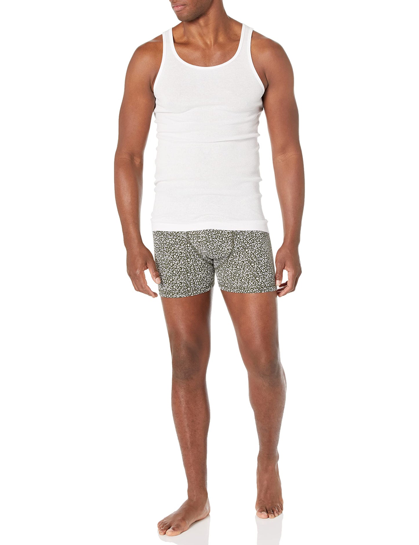 Amazon Essentials Men's Slim Fit Breathable Cotton Tank Undershirts, Pack of 6