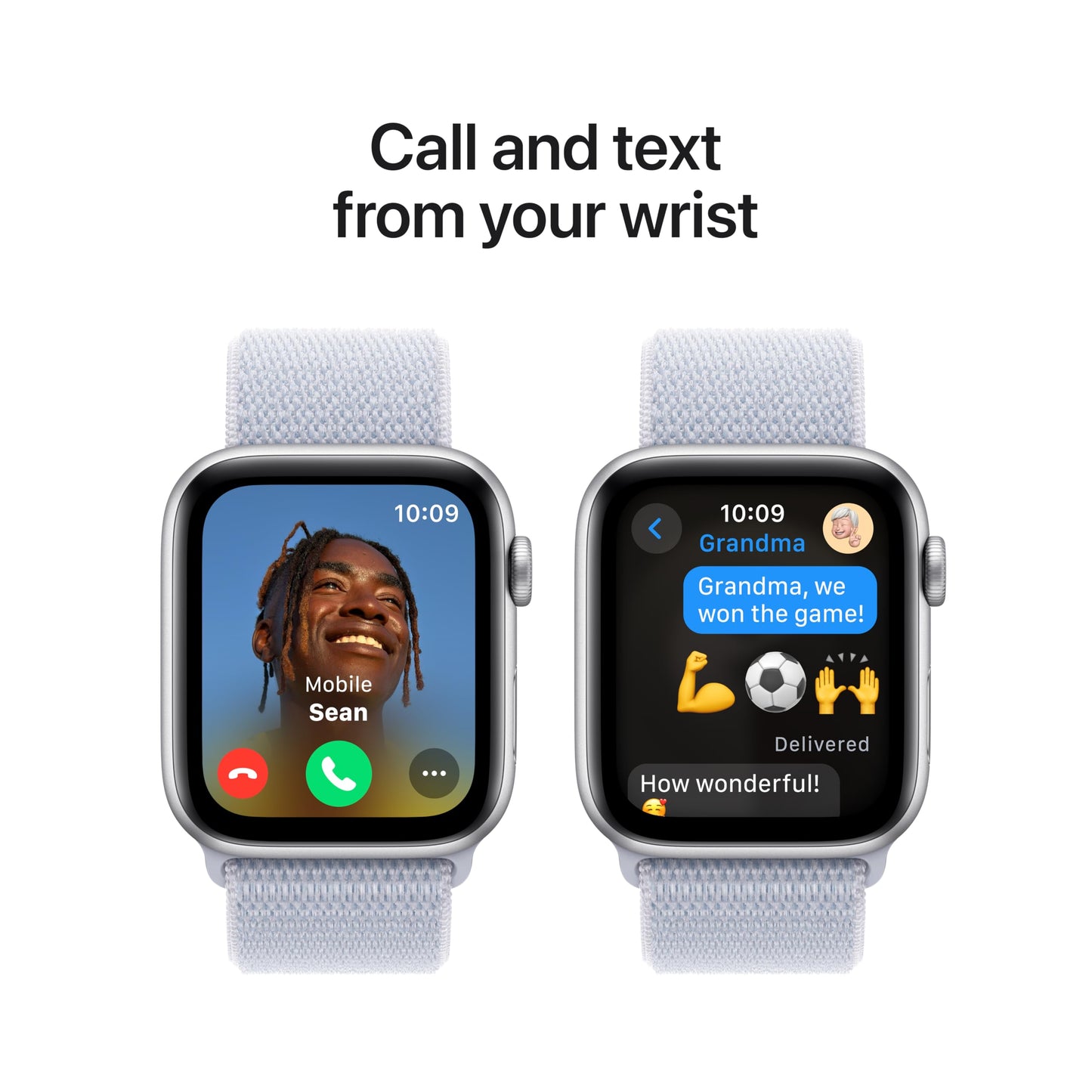 Apple Watch SE (2nd Gen) [GPS 44mm] Smartwatch with Silver Aluminum Case with Blue Cloud Sport Loop One Size. Fitness and Sleep Trackers, Crash Detection, Heart Rate Monitor, Carbon Neutral