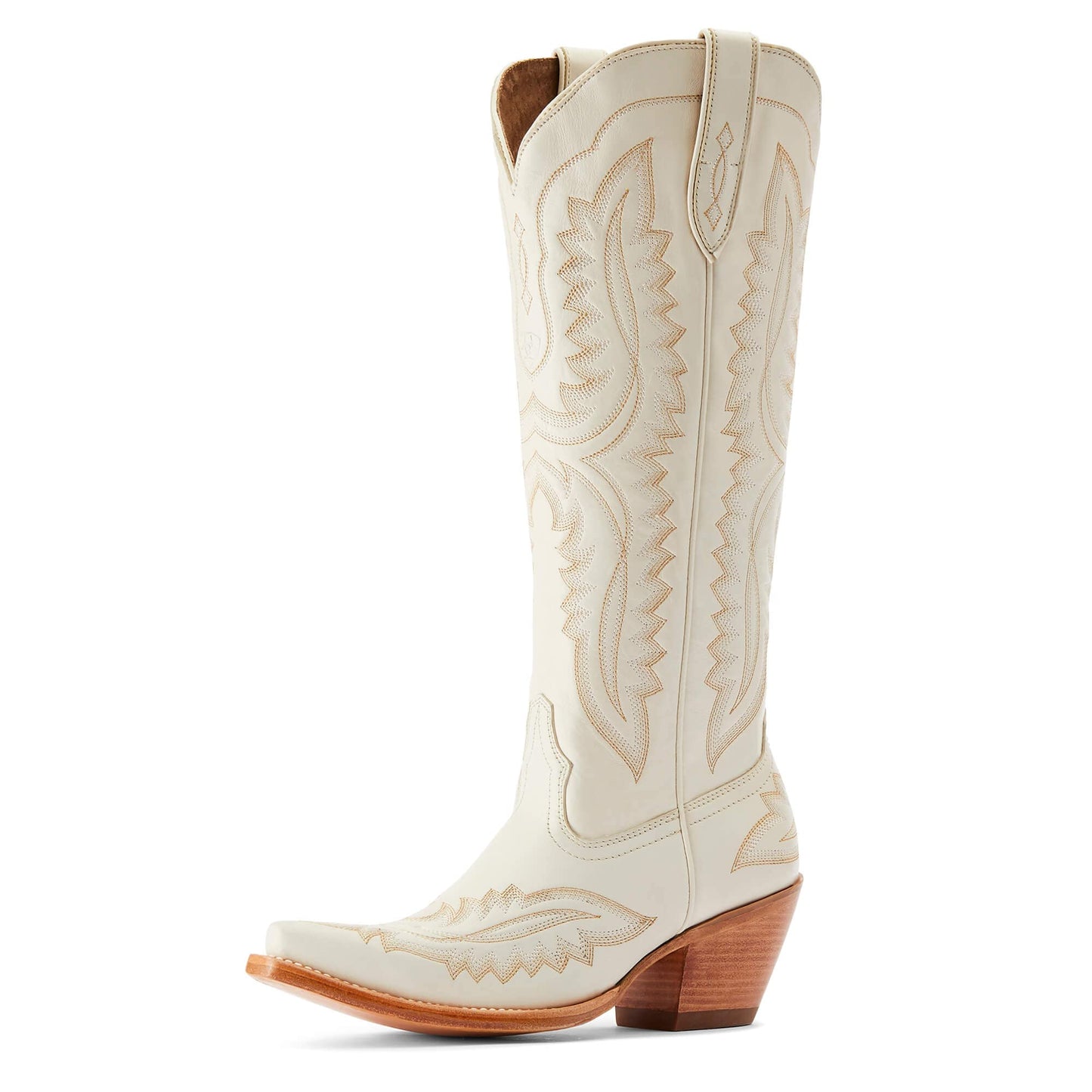 ARIAT Womens Casanova Embroidered Snip Toe Zippered Casual Boots Knee High Mid Heel 2-3" - Brown