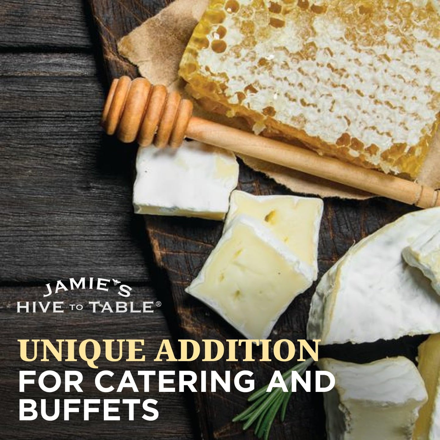 Jamie's Hive To Table 100% Raw Honeycomb, 12 Oz – All-Natural Pure Georgia Honeycomb, No Additives or Preservatives, Non-GMO