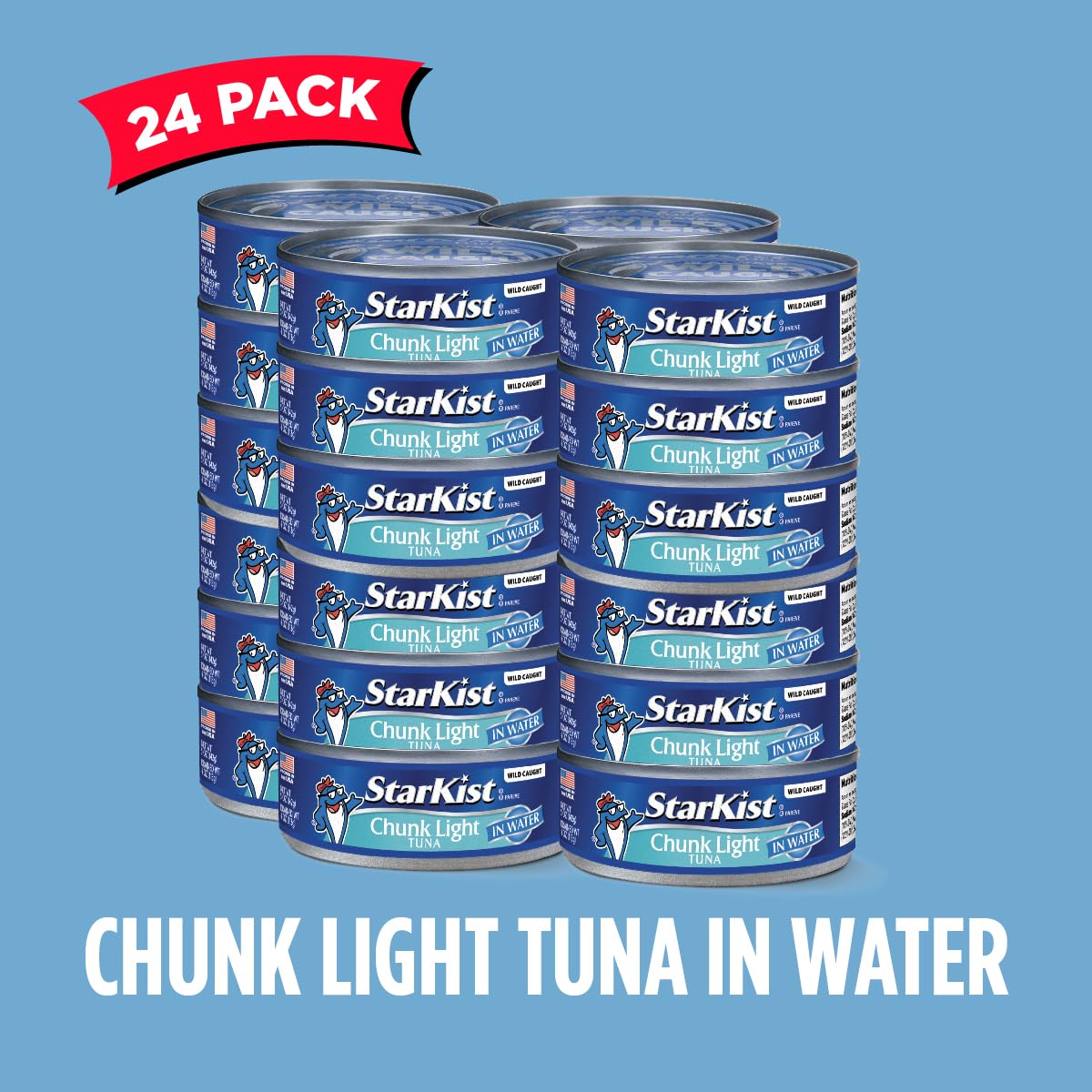 StarKist Chunk Light Tuna in Water, 5 oz (8 Pack) Canned Tuna Fish, Wild Caught, Gluten Free, Ready to Eat, Perfect for Salads, Keto Meals and Snacks, with 20g Protein & 90 Calories Per Serving
