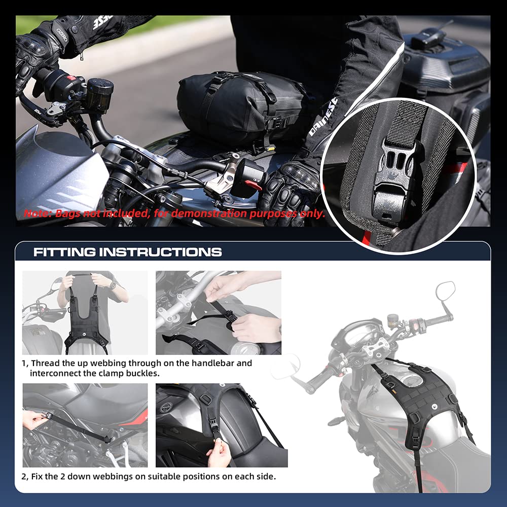 Rhinowalk Motorcycle Tail Bag Motorbike Side Bag 8L Full Waterproof Motor Saddle Pannier Bag Rear Rack Trunk Professional Motor Accessories-Black
