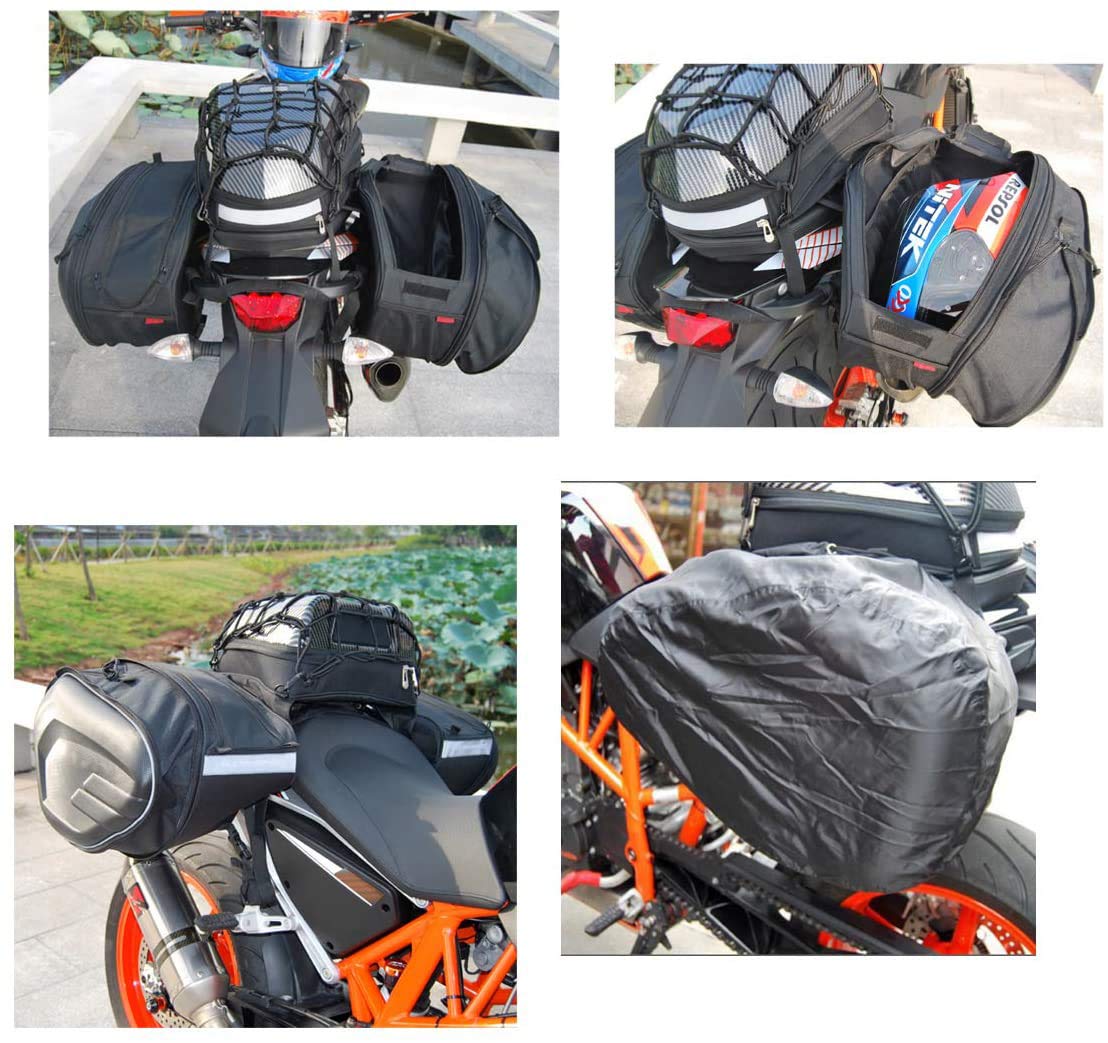 Powersports Saddle Bags - Waterproof Motorcycle Luggage, Helmet & Pillion Seat Side Bags