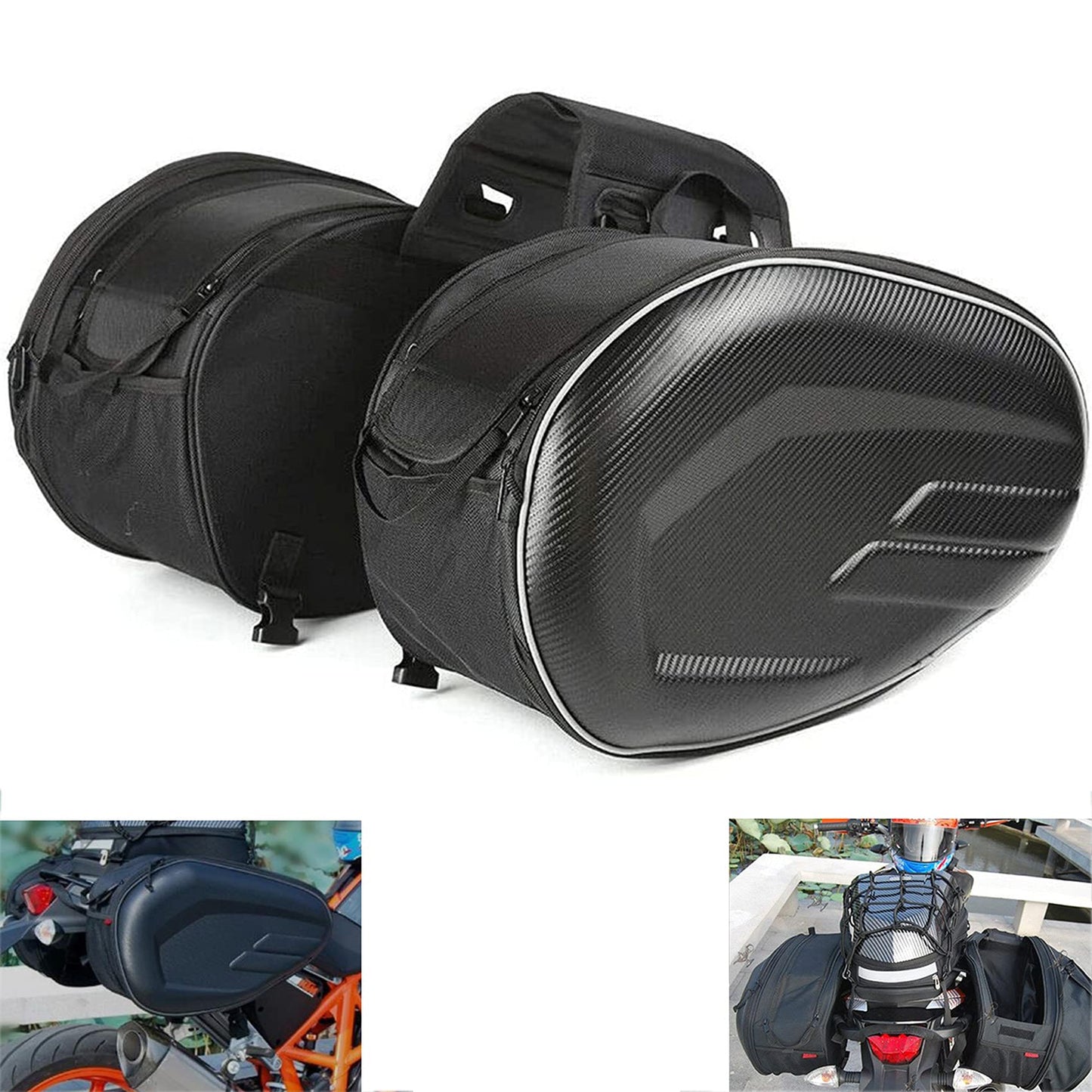 Powersports Saddle Bags - Waterproof Motorcycle Luggage, Helmet & Pillion Seat Side Bags