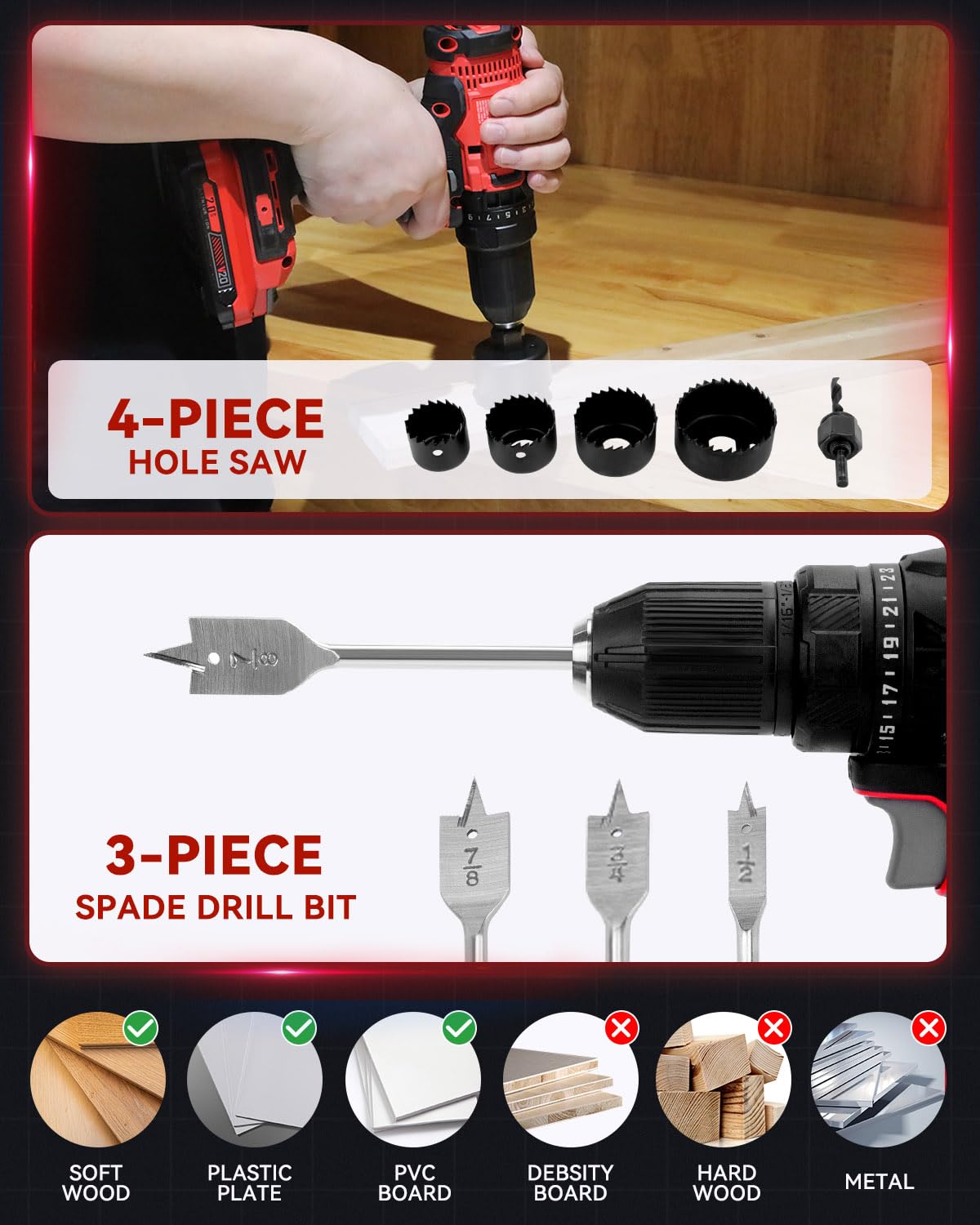 KingTool 400 Pcs Drill Bit Set - Drill Bits Screwdriver Bit Set Case with Drawer, Bit Set Designed for Various Drilling & Screw Driving Tasks for Metal, Wood, Masonry, Perfect for DIY Projects