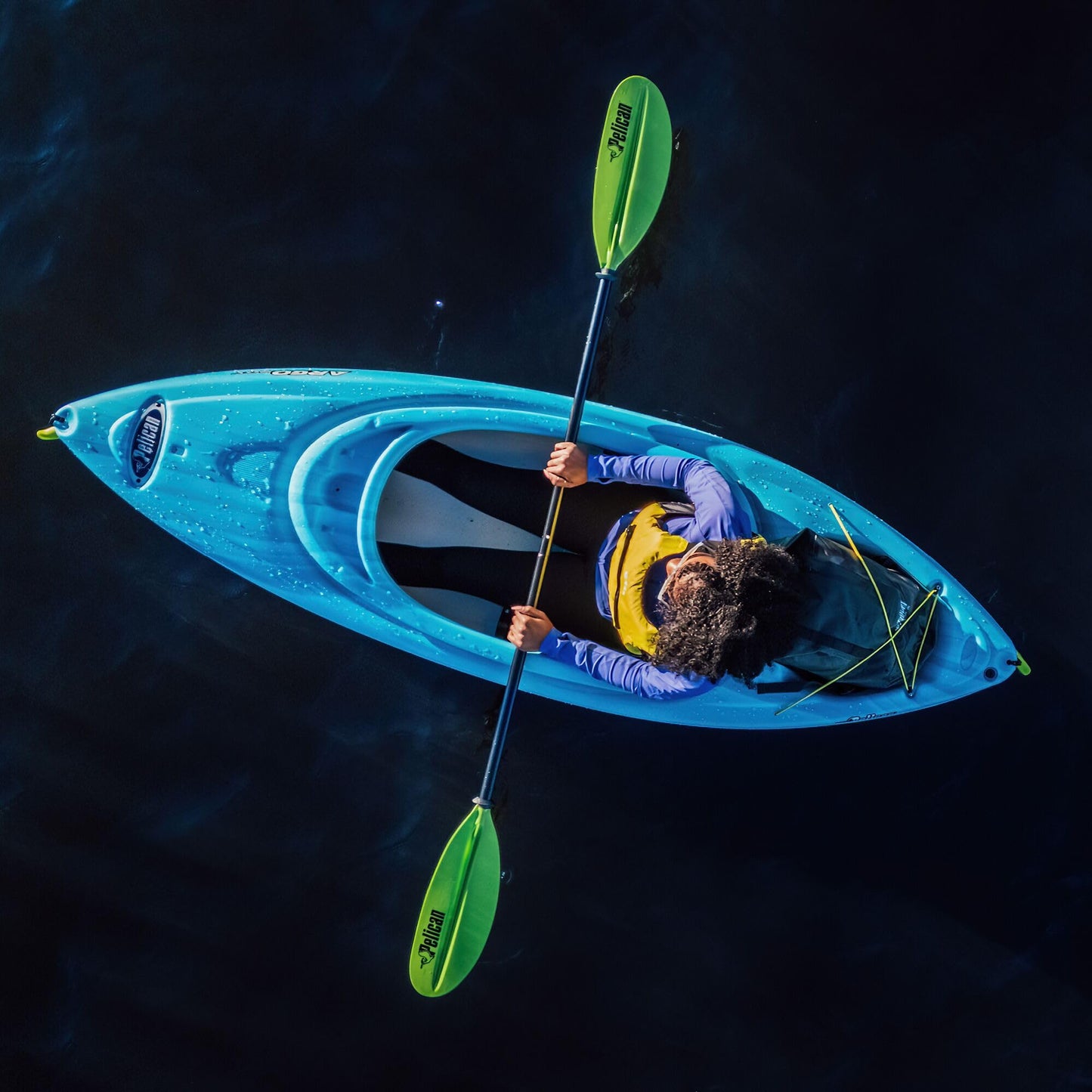 Pelican Argo 80X - Recreational Sit in Kayak - Fade Turquoise White - Lightweight Patented Ram-X™ Material - Stable - 8 ft